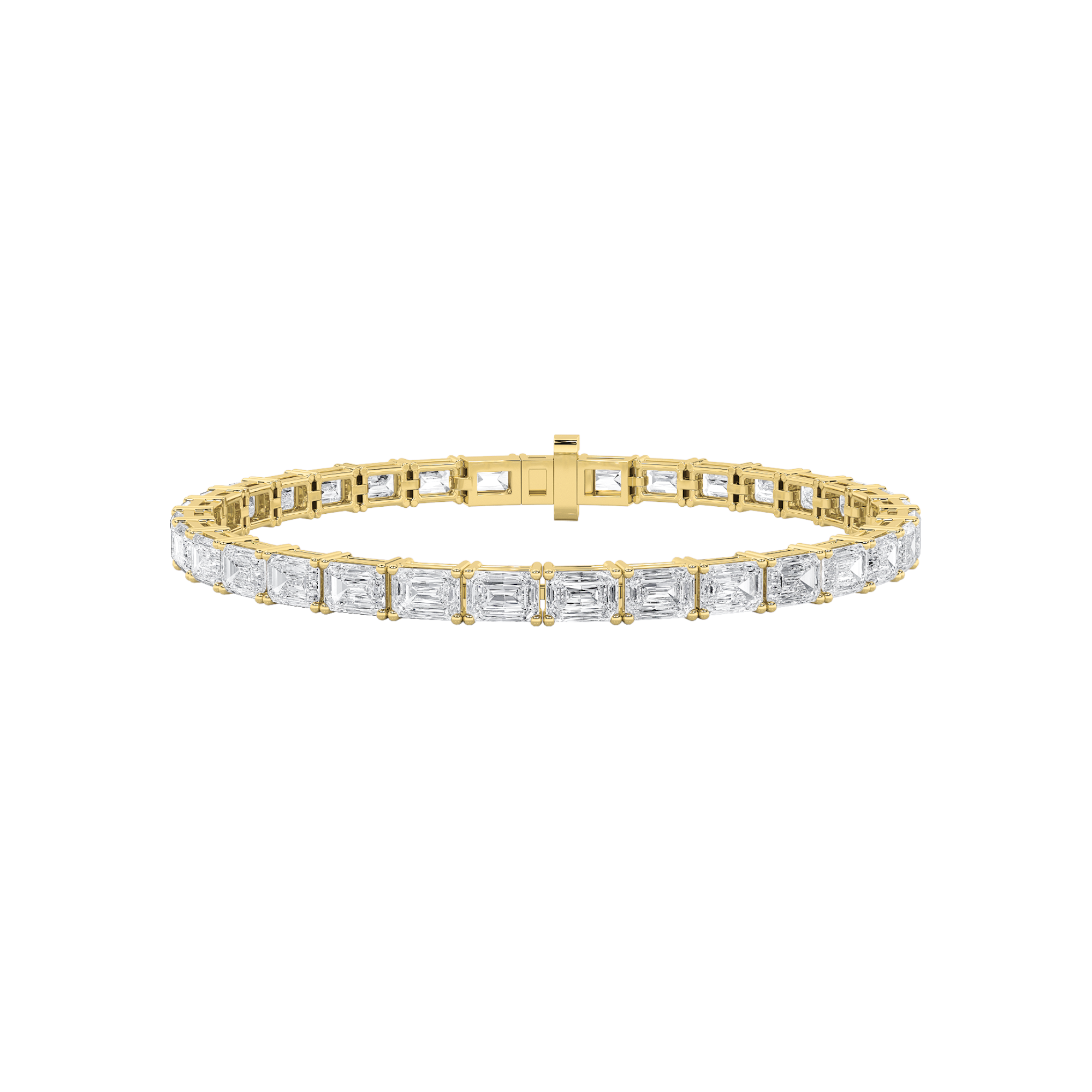 14K Yellow Gold 10ctw Lab Diamond Tennis Bracelet
