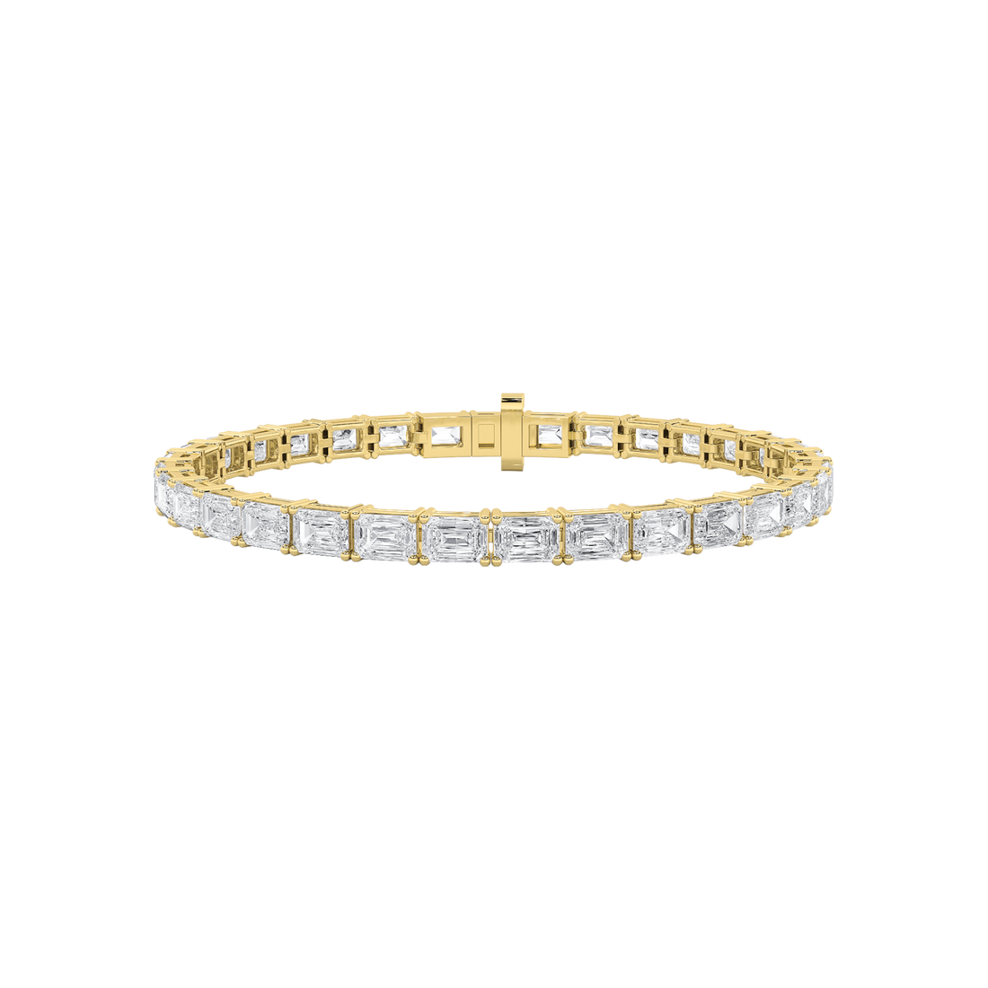 14K Yellow Gold 10ctw Lab Diamond Tennis Bracelet