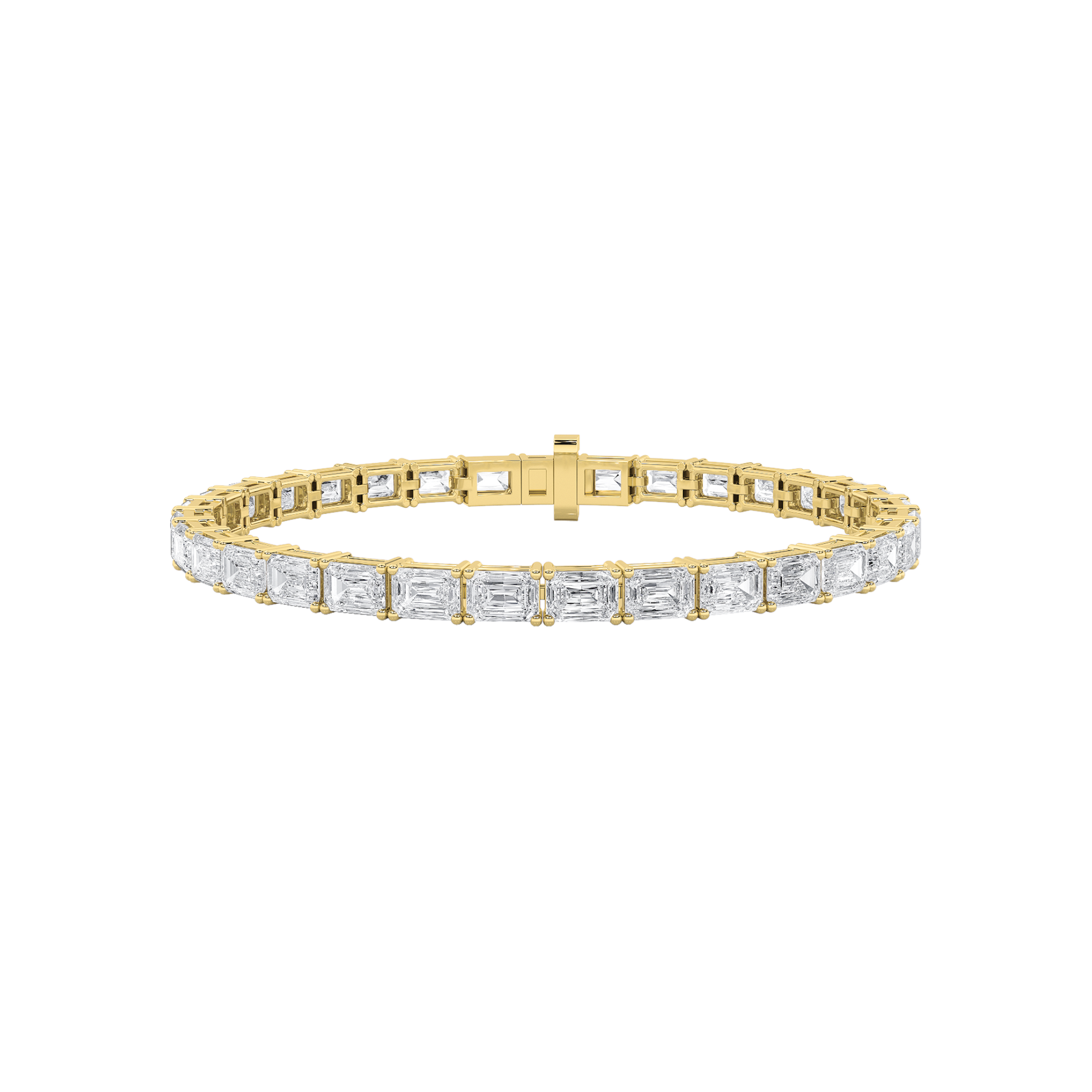14K Yellow Gold 10ctw Lab Diamond Tennis Bracelet