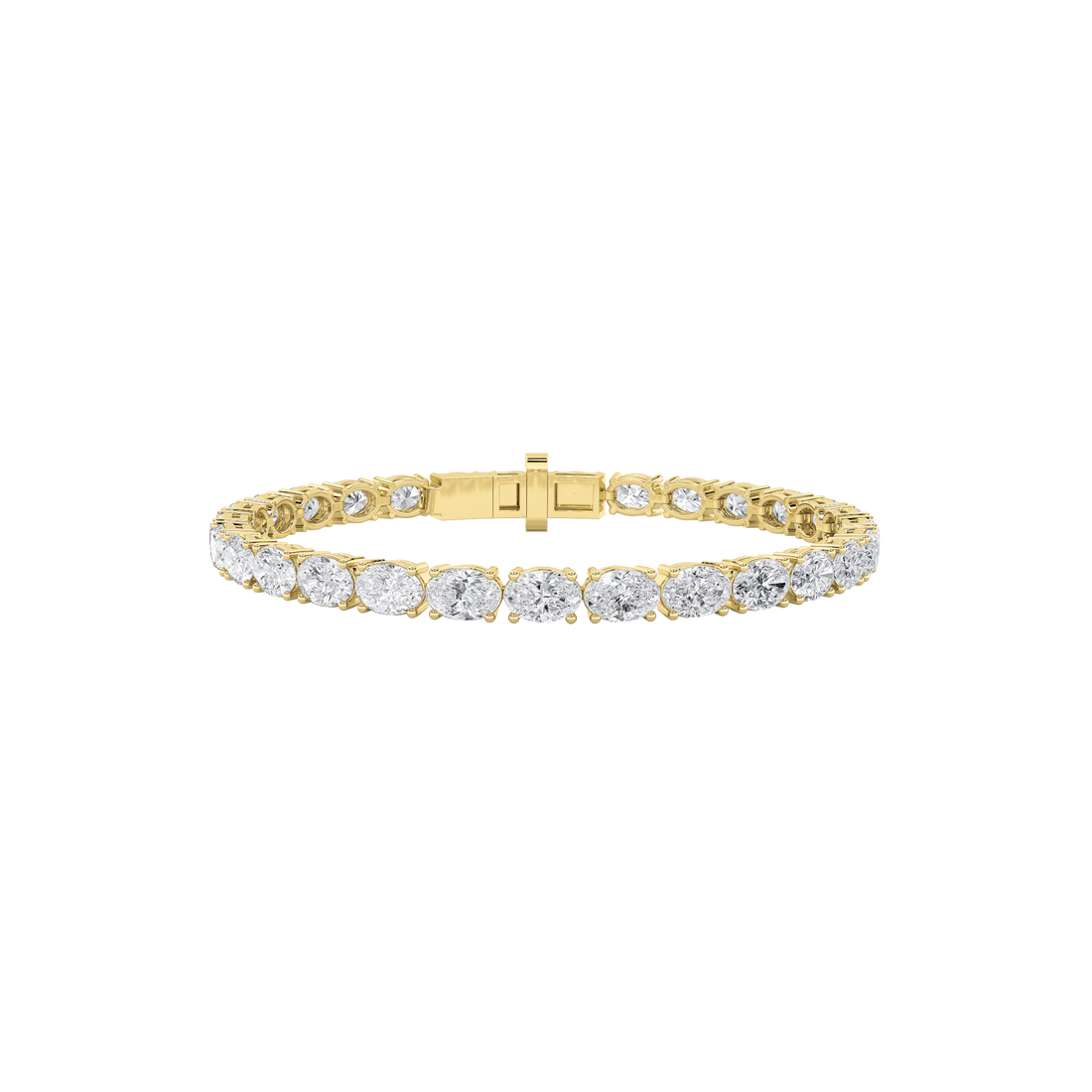14K Yellow Gold 12ctw Lab Diamond Oval Bracelet