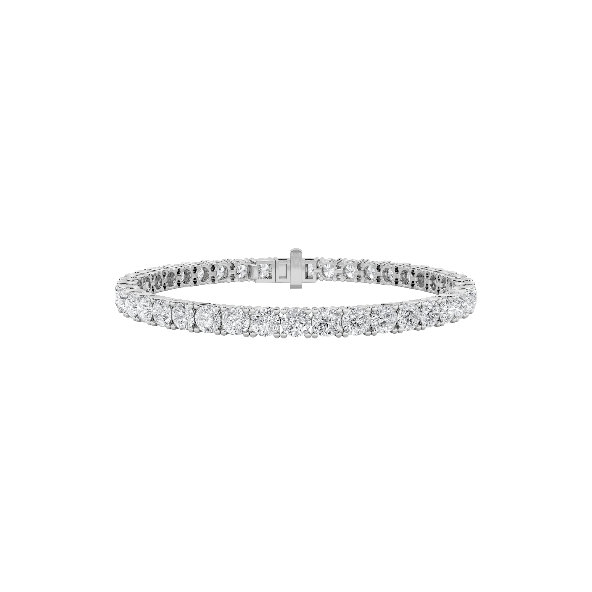 14K White Gold Lab Diamond Tennis Bracelet 15ctw
