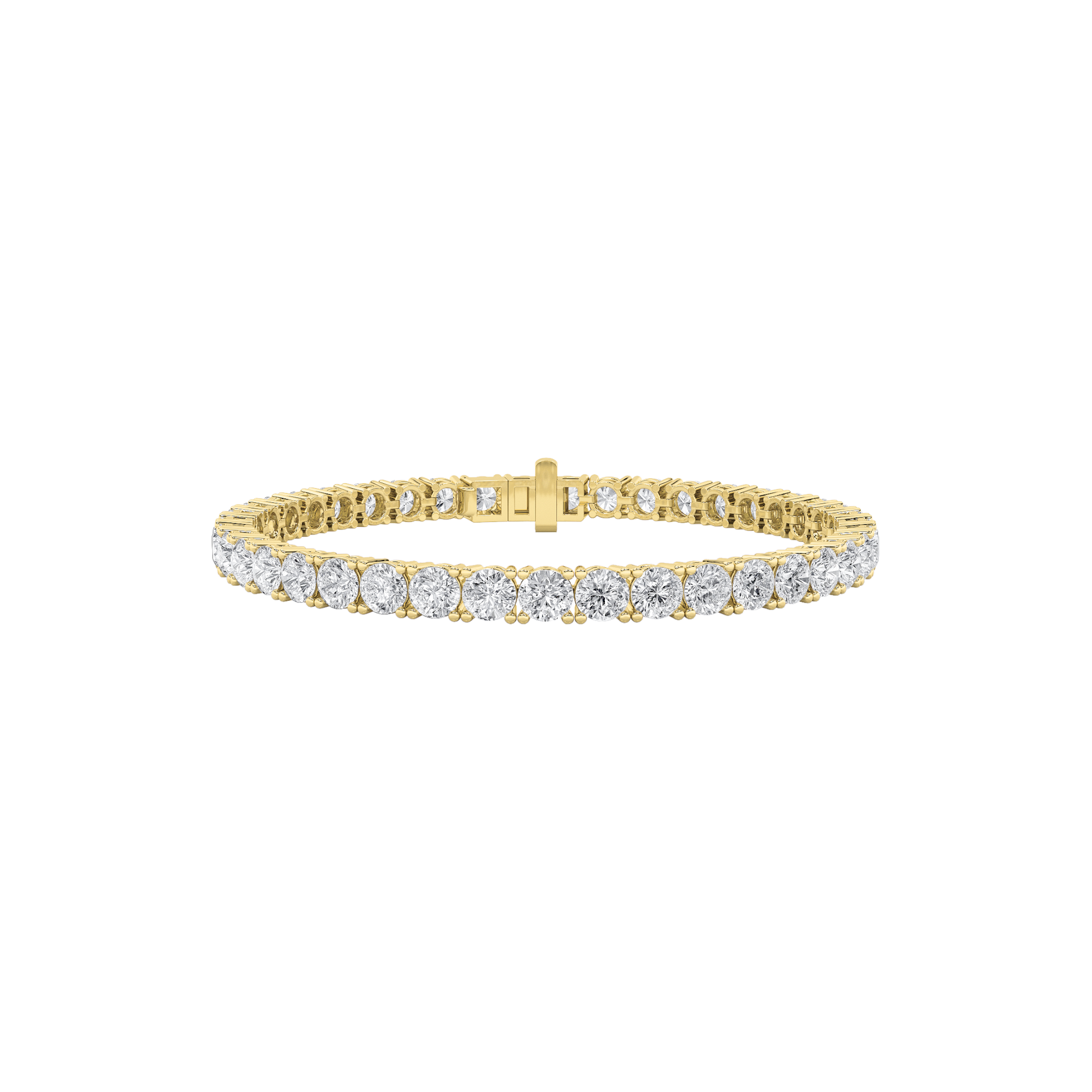 14K Yellow Gold 15ctw Lab Diamond Tennis Bracelet