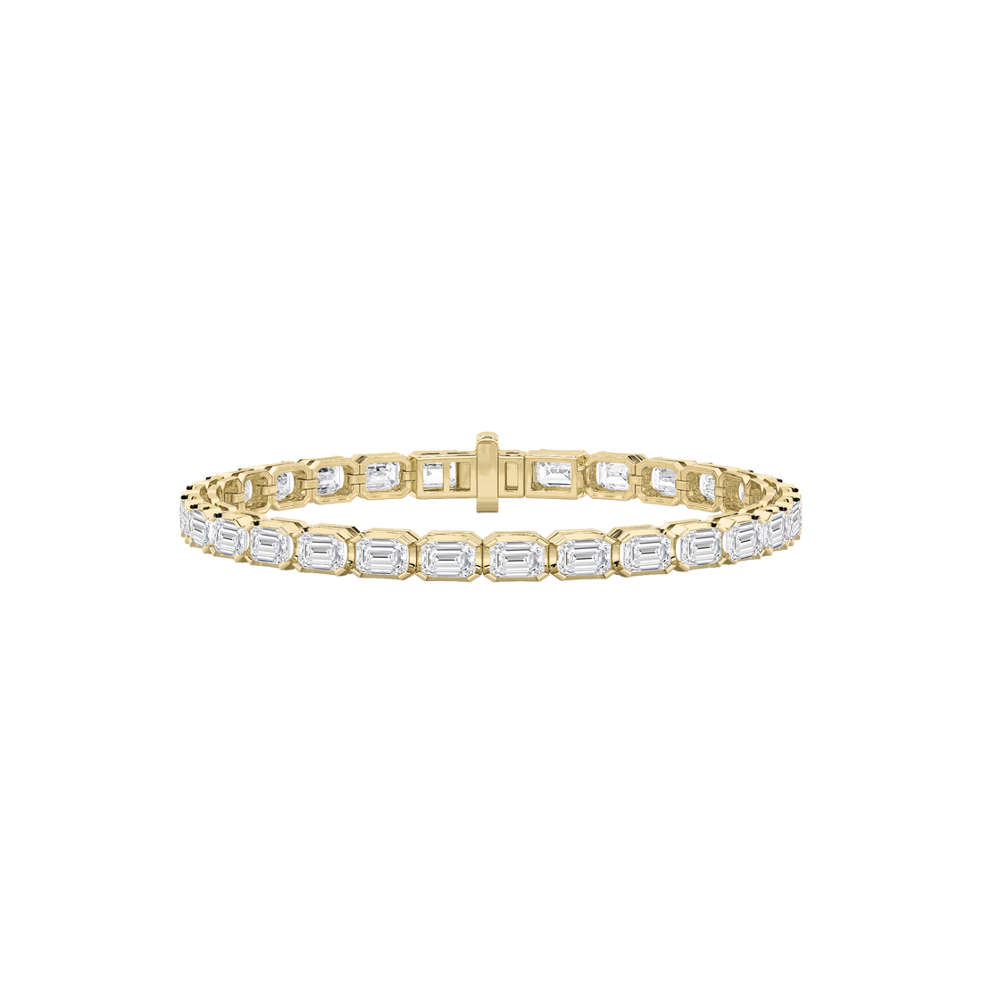14K Yellow Gold 10ctw Lab Diamond Tennis Bracelet