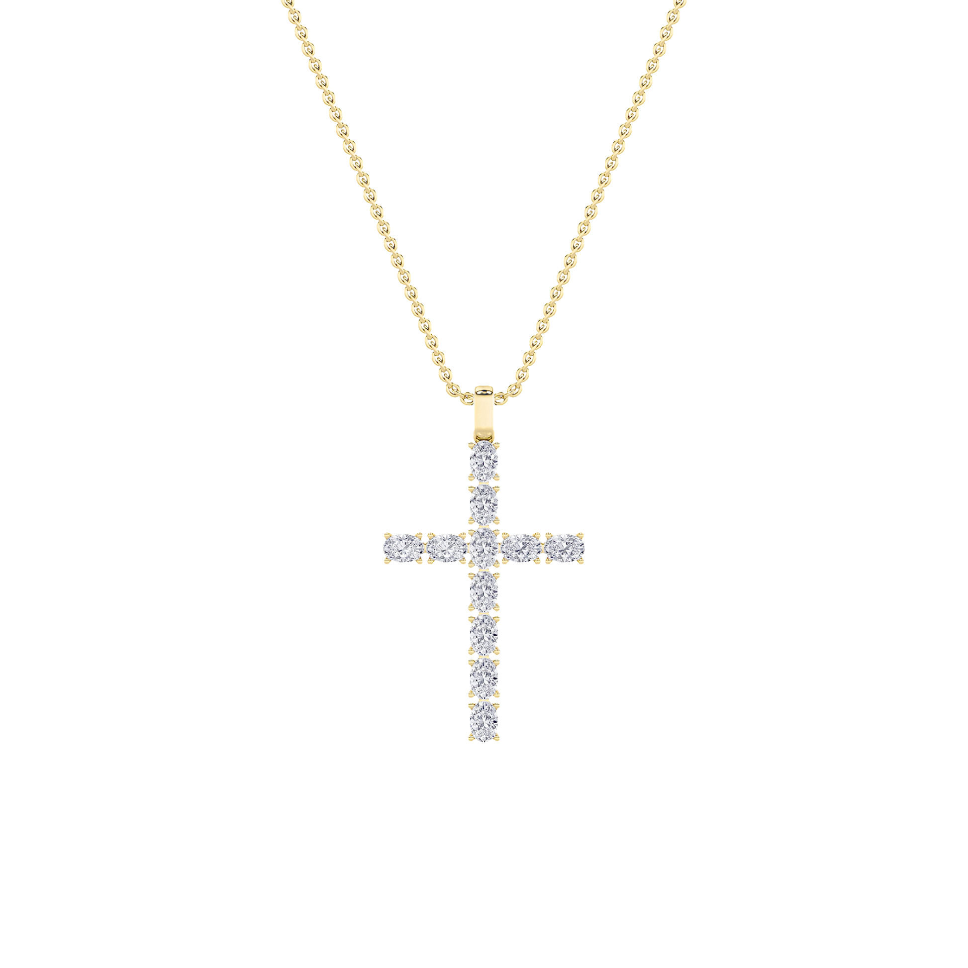 14K Yellow Gold Lab Diamond Pendant 2.1ctw Oval Center