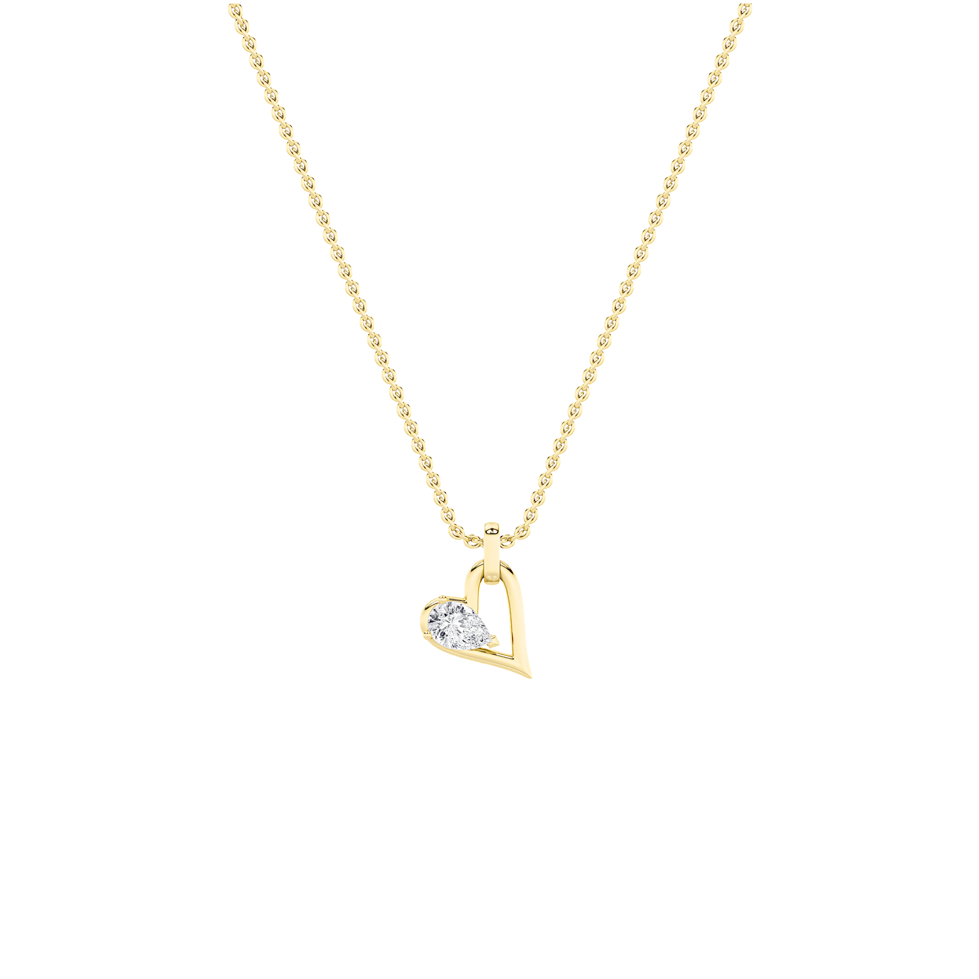 14K Yellow Gold 1ct Lab Diamond Pendant