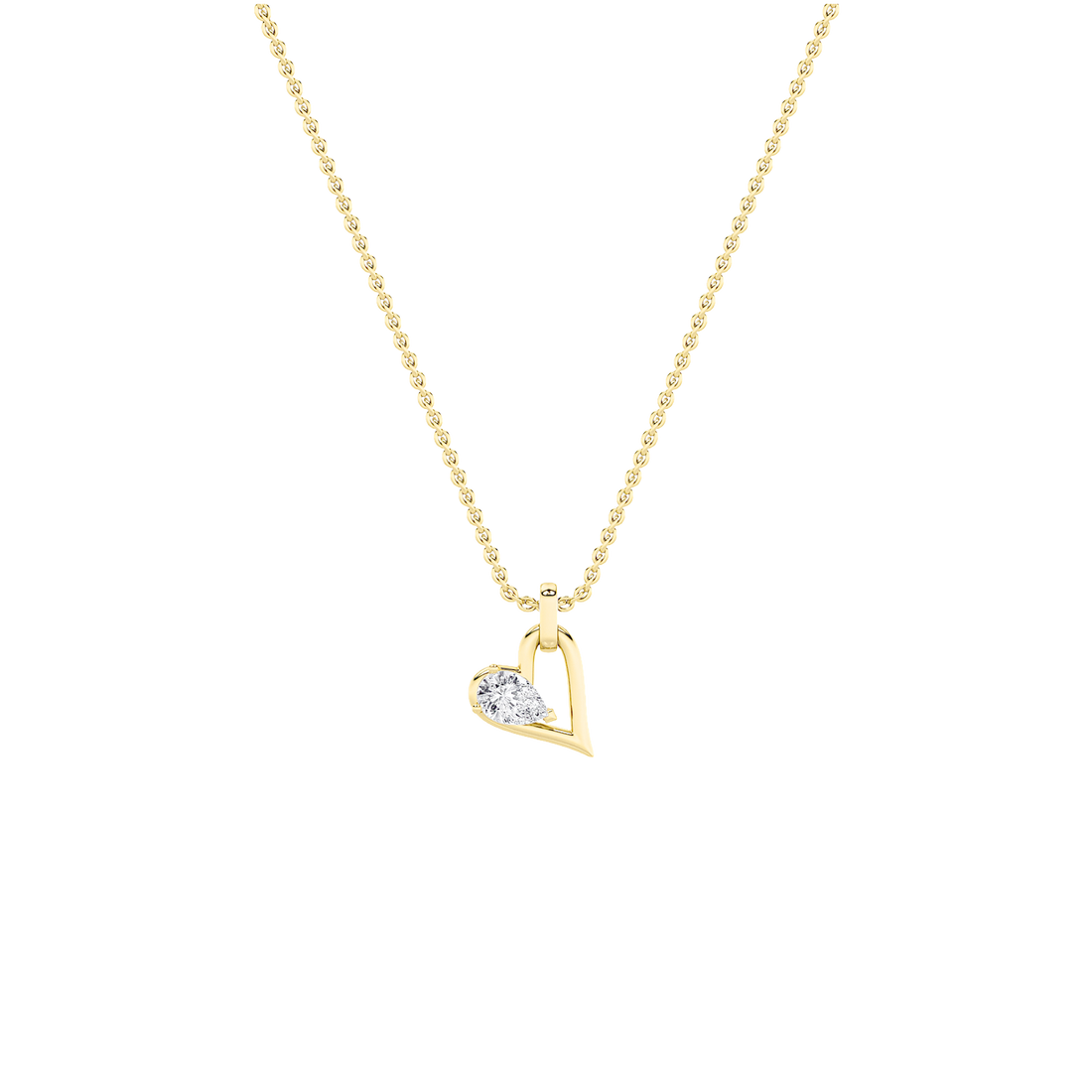 14K Yellow Gold 1ct Lab Diamond Pendant