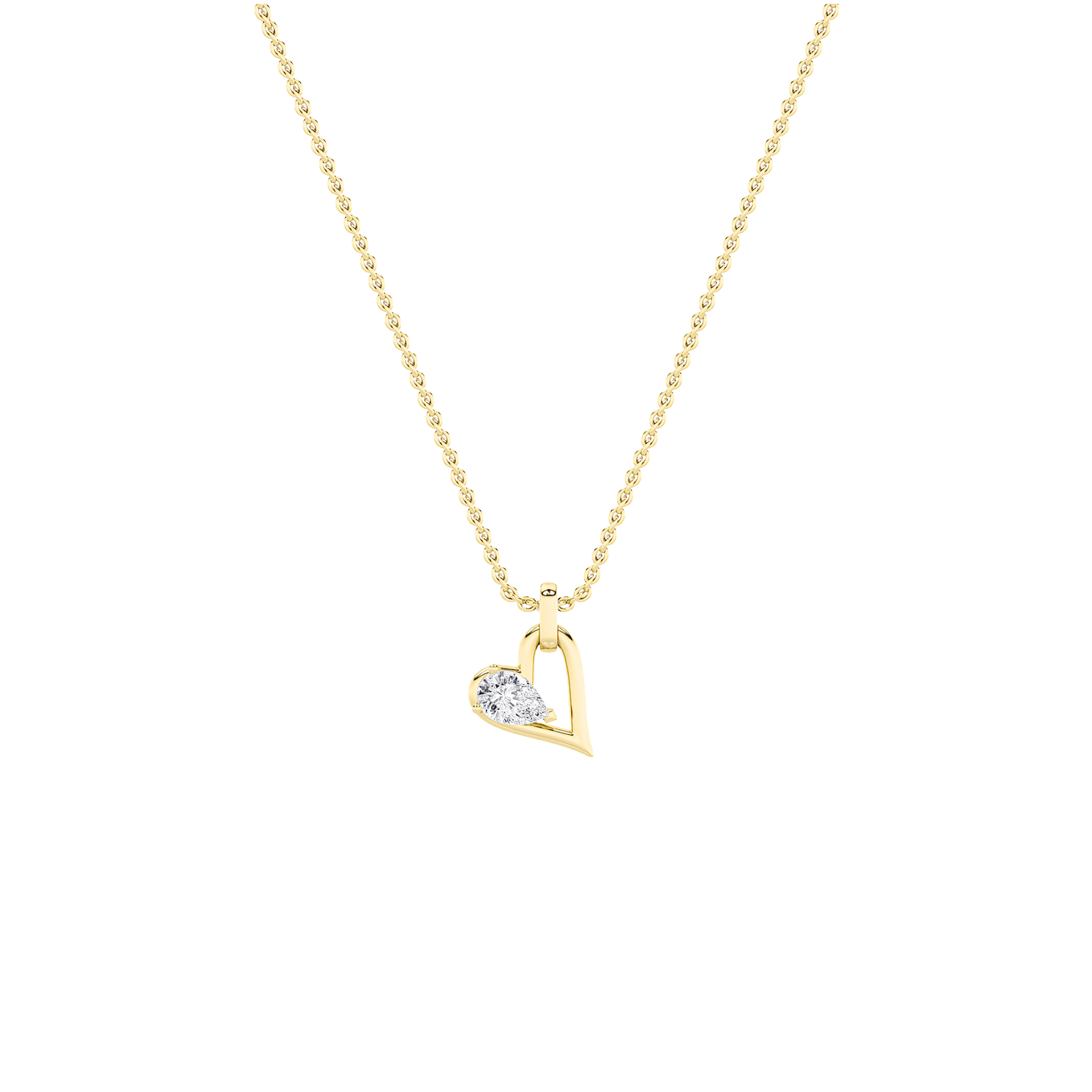 14K Yellow Gold 1ct Lab Diamond Pendant