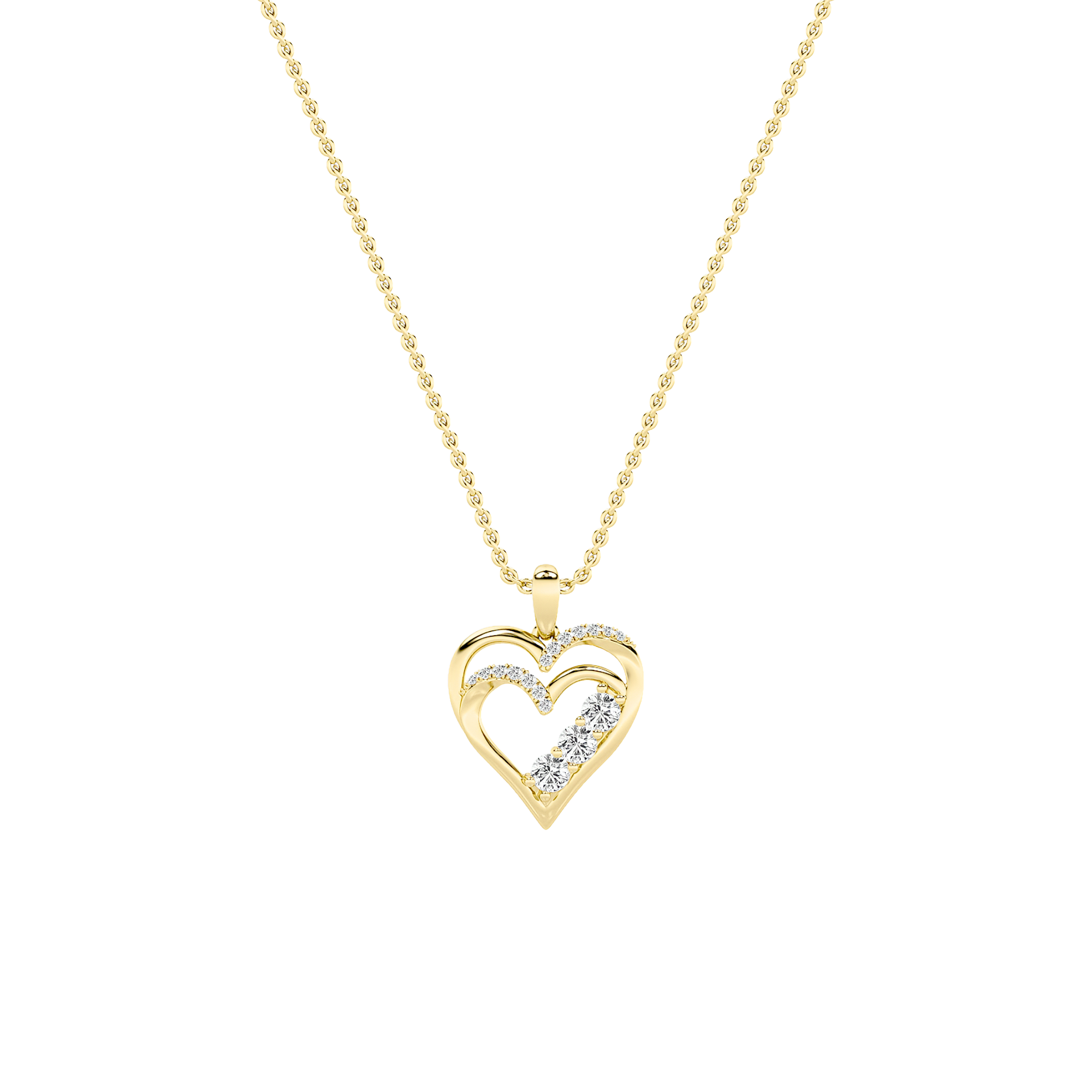 14K Yellow Gold 1CTW Lab Diamond Pendant