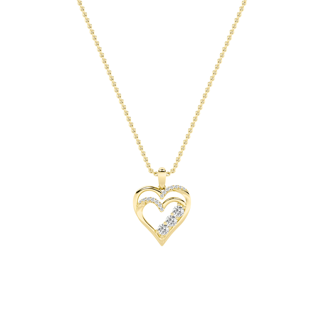 14K Yellow Gold 1CTW Lab Diamond Pendant