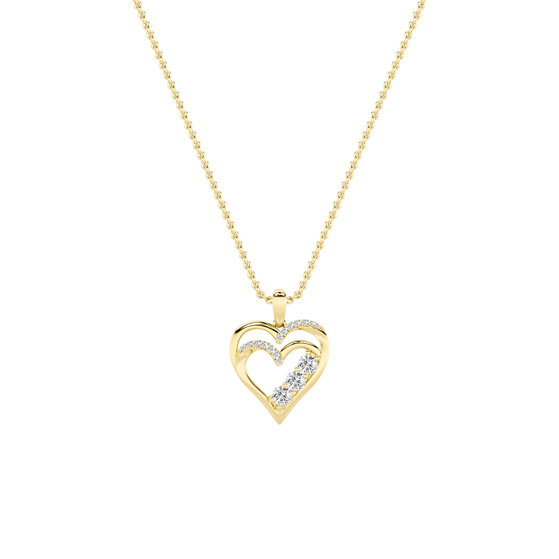 14K Yellow Gold 1CTW Lab Diamond Pendant