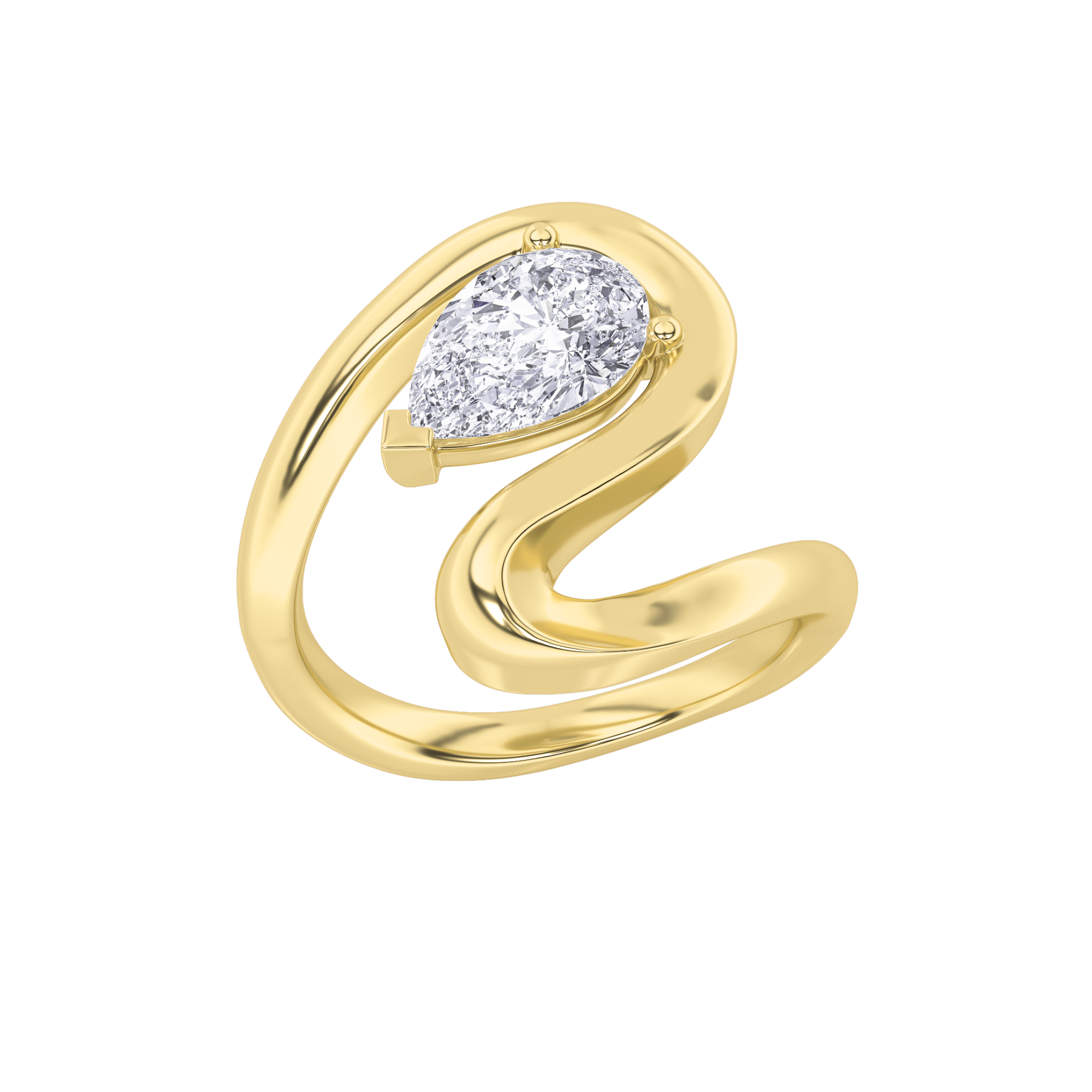 14K Yellow Gold 1.5ct Lab Diamond Ring Sz7