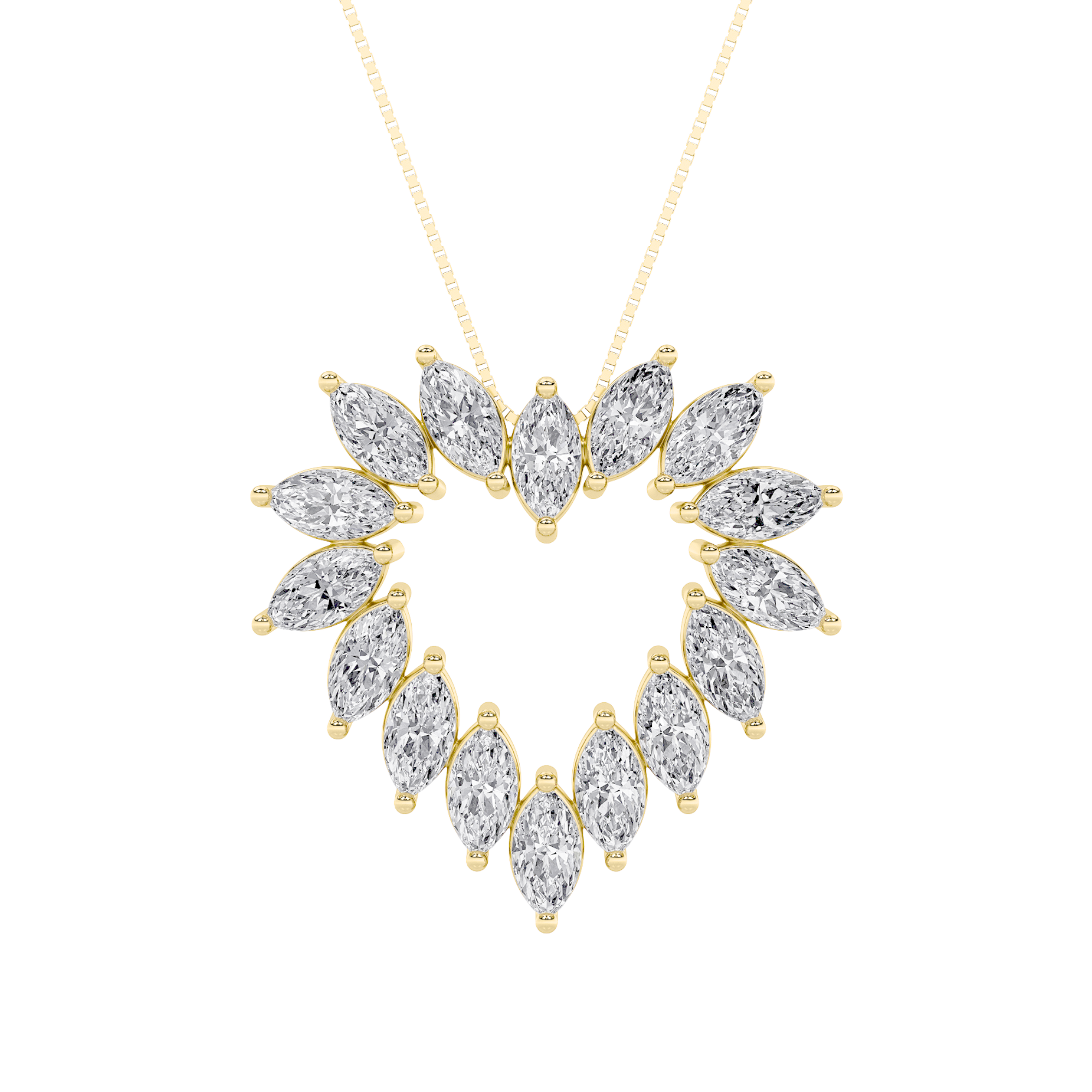14K Yellow Gold Lab Diamond Pendant 3ctw Marquise