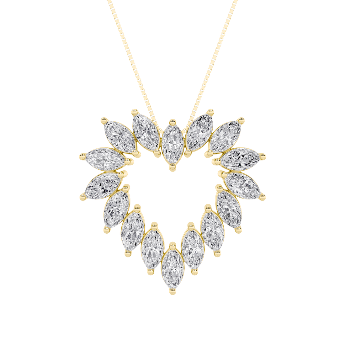 14K Yellow Gold Lab Diamond Pendant 3ctw Marquise