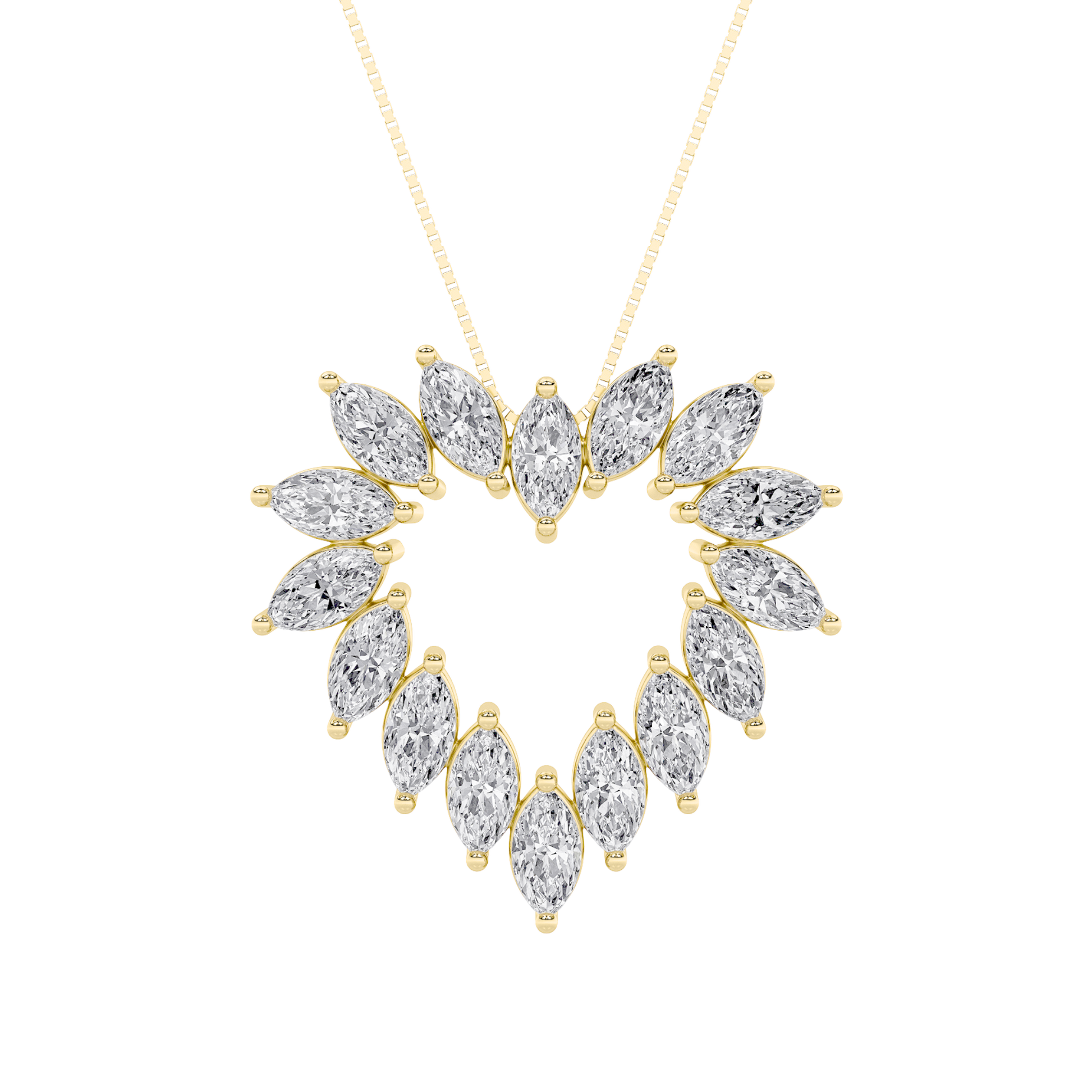 14K Yellow Gold Lab Diamond Pendant 3ctw Marquise