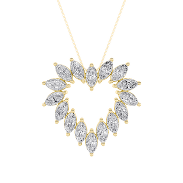 14K Yellow Gold Lab Diamond Pendant 3ctw Marquise