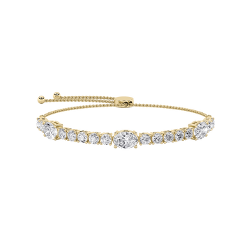 14K Yellow Gold 5CTW Lab Diamond Oval Bracelet