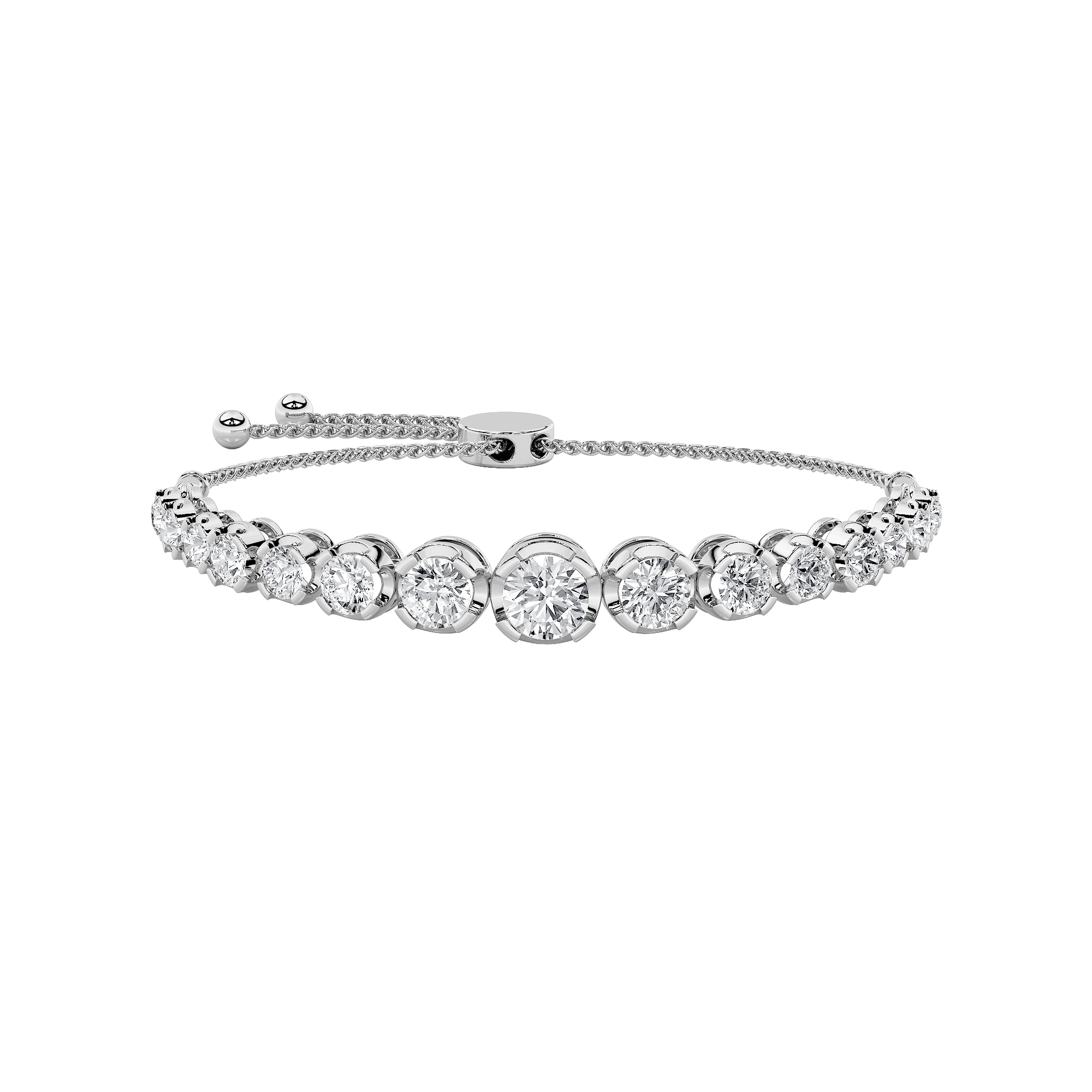 14K White Gold 3.5ctw Lab Diamond Tennis Bracelet