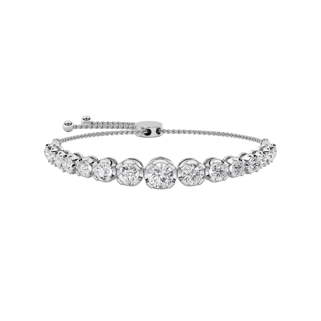 14K White Gold 3.5ctw Lab Diamond Tennis Bracelet