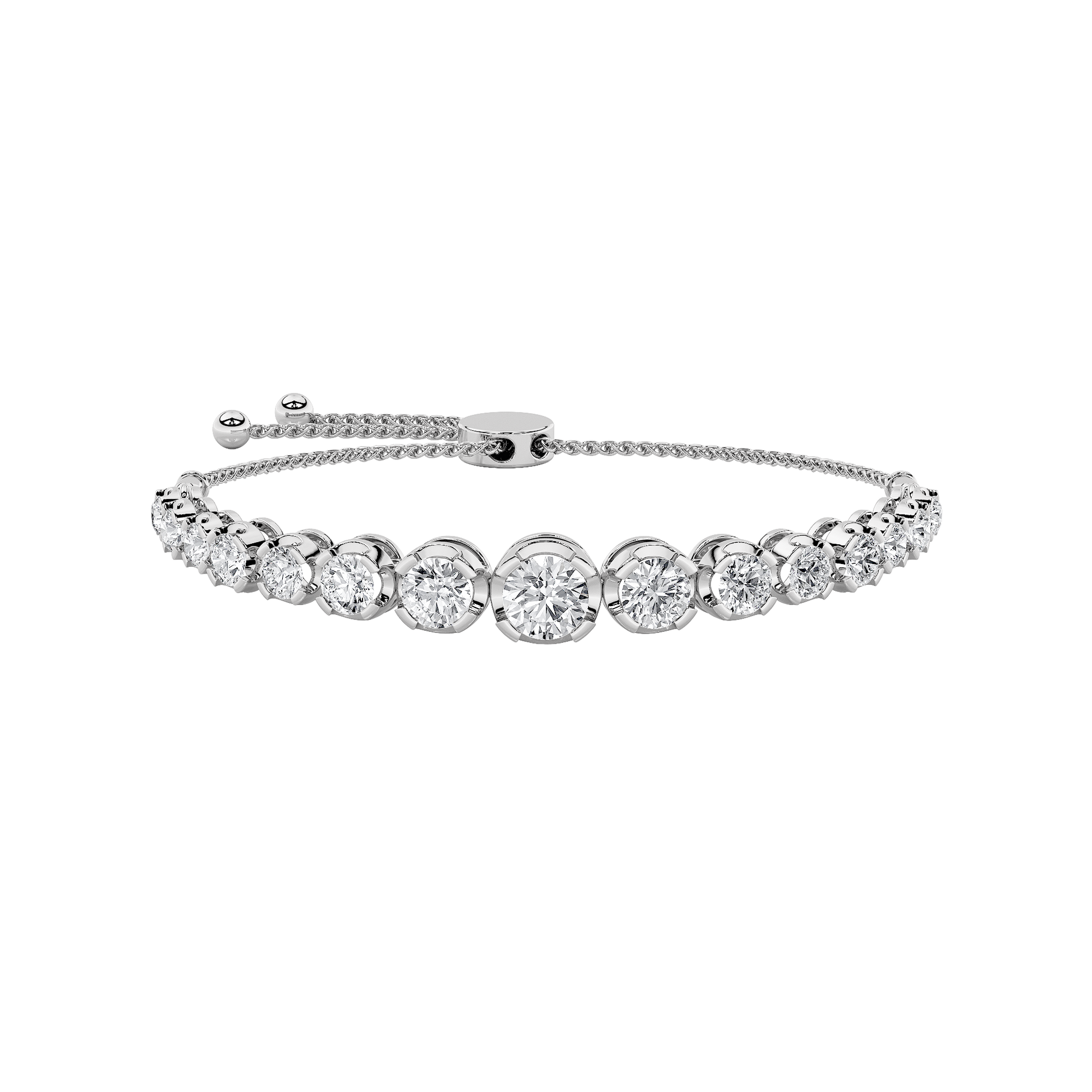 14K White Gold 3.5ctw Lab Diamond Tennis Bracelet