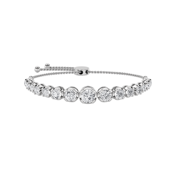 14K White Gold 3.5ctw Lab Diamond Tennis Bracelet