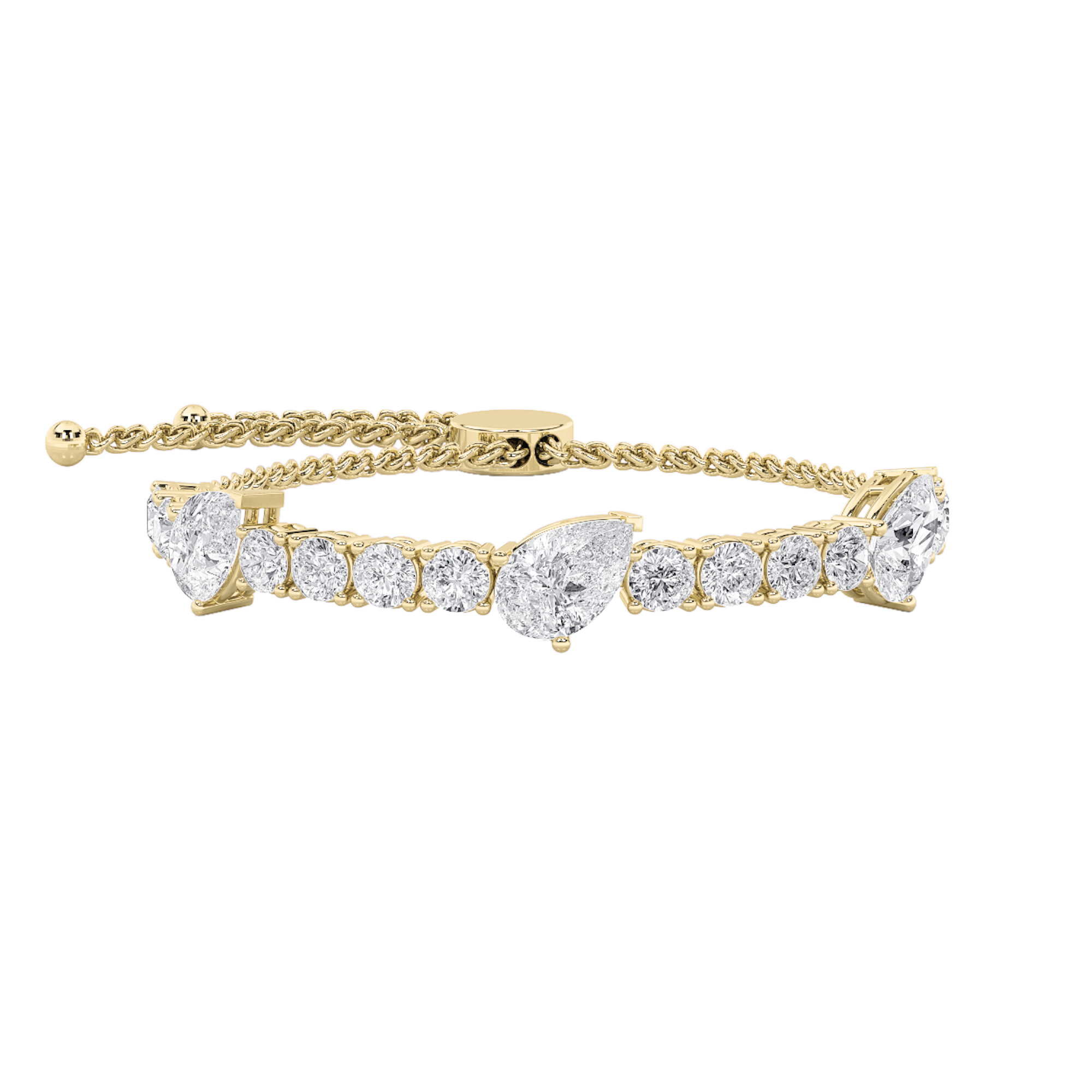 14K Yellow Gold 4.5CTW Lab Diamond Radiant Bracelet