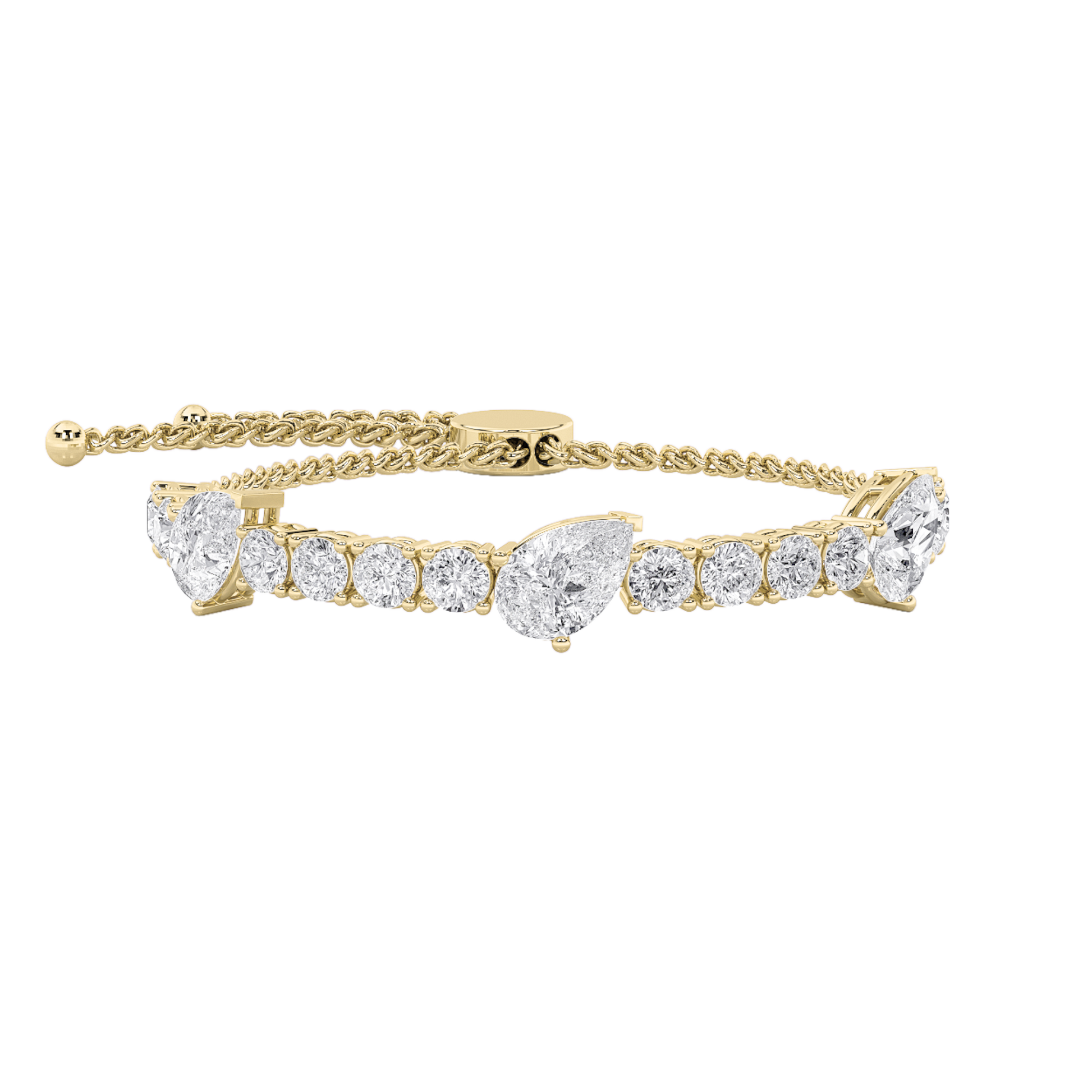14K Yellow Gold 4.5CTW Lab Diamond Radiant Bracelet