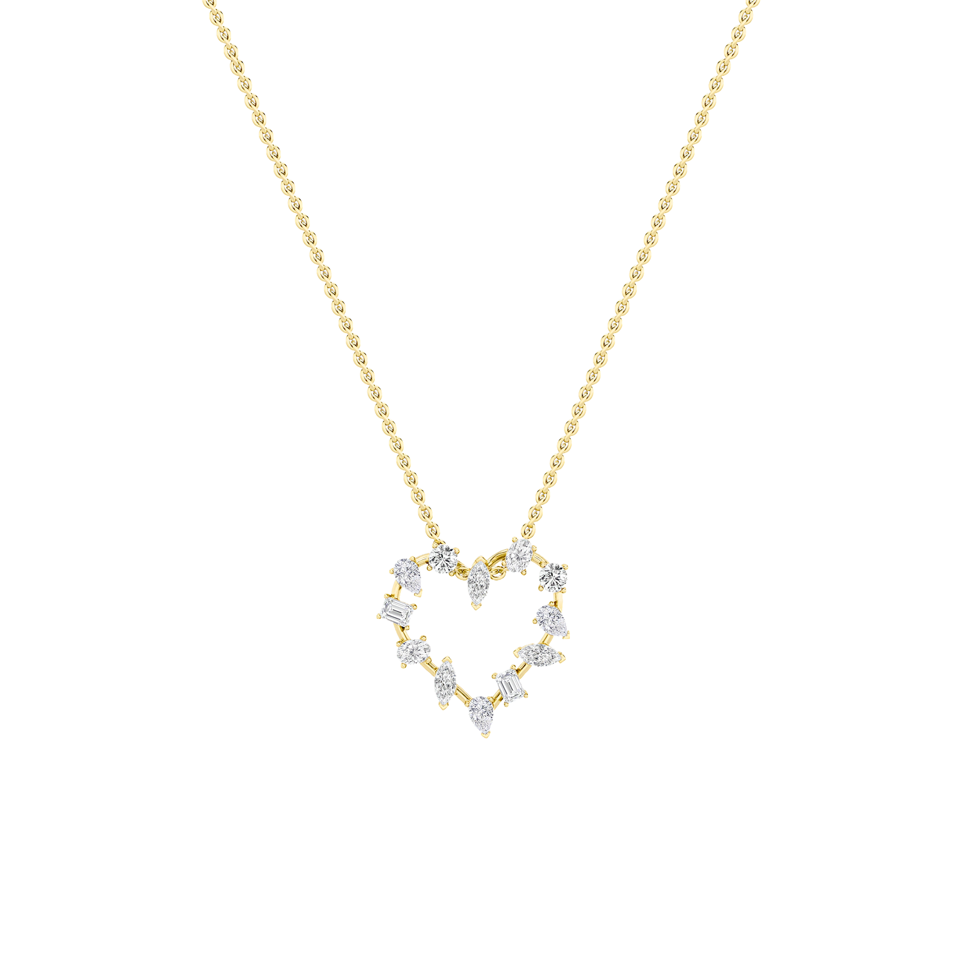 14K Yellow Gold Lab Diamond Pendant 2.5CTW F+VS+