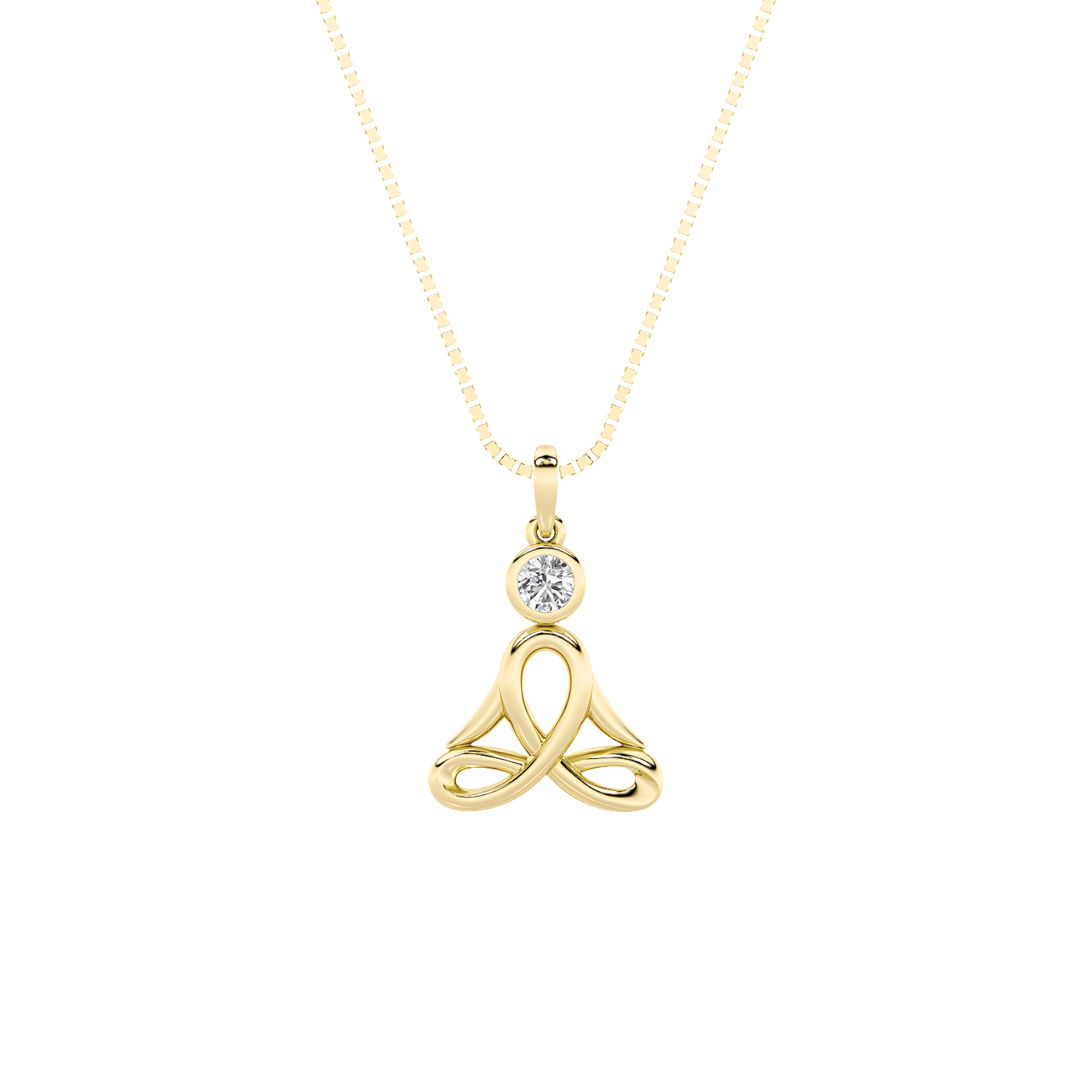 14K Yellow Gold 0.2ctw Lab Diamond Pendant