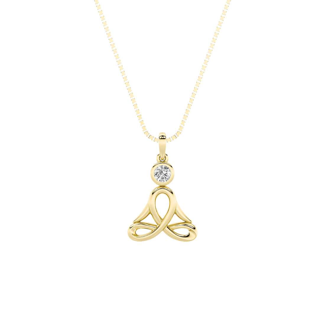 14K Yellow Gold 0.2ctw Lab Diamond Pendant