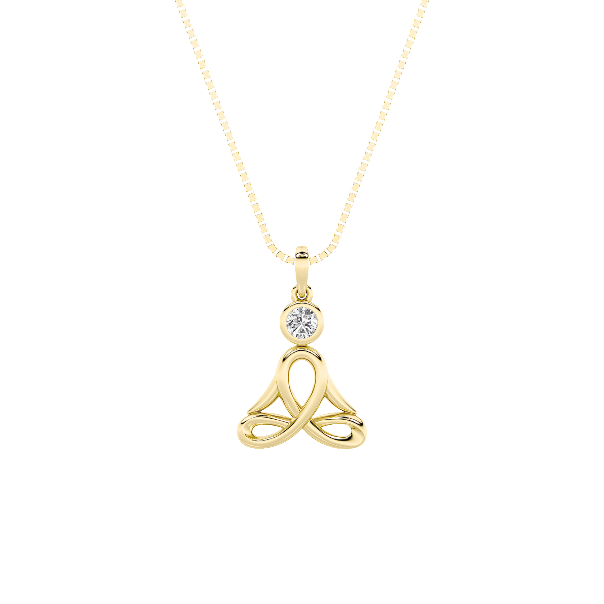 14K Yellow Gold 0.2ctw Lab Diamond Pendant