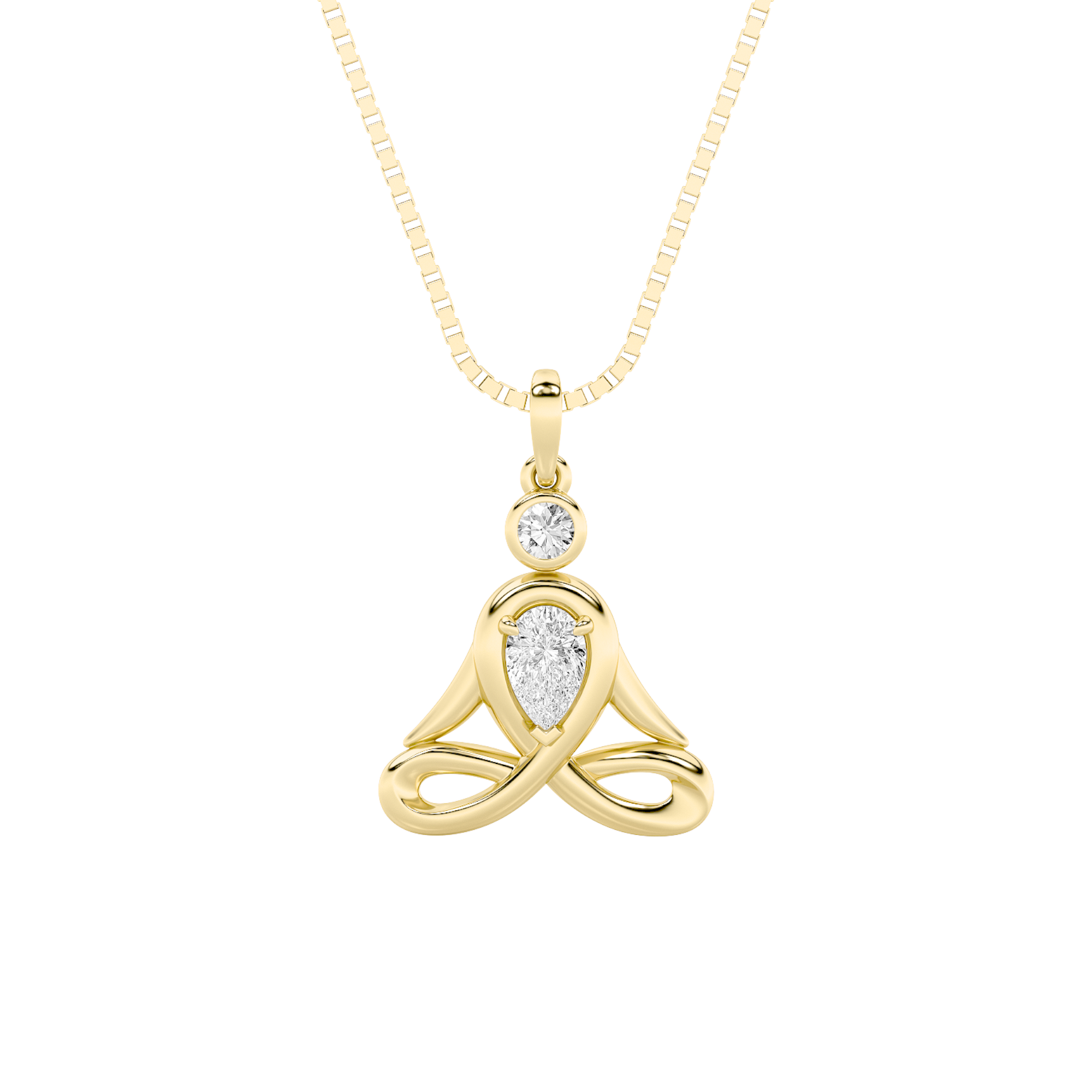 14K Yellow Gold Lab Diamond Pendant 0.5ctw
