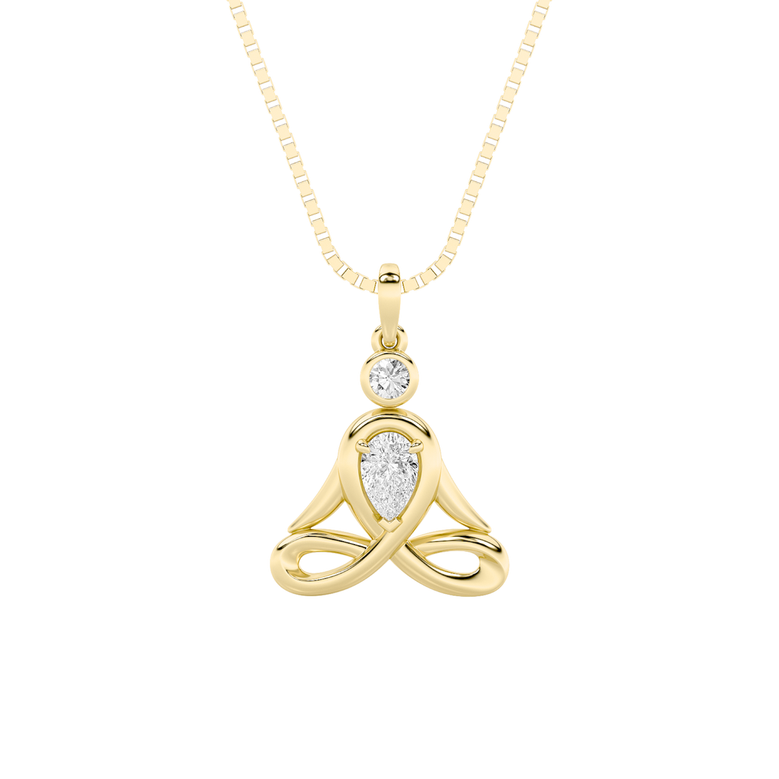 14K Yellow Gold Lab Diamond Pendant 0.5ctw