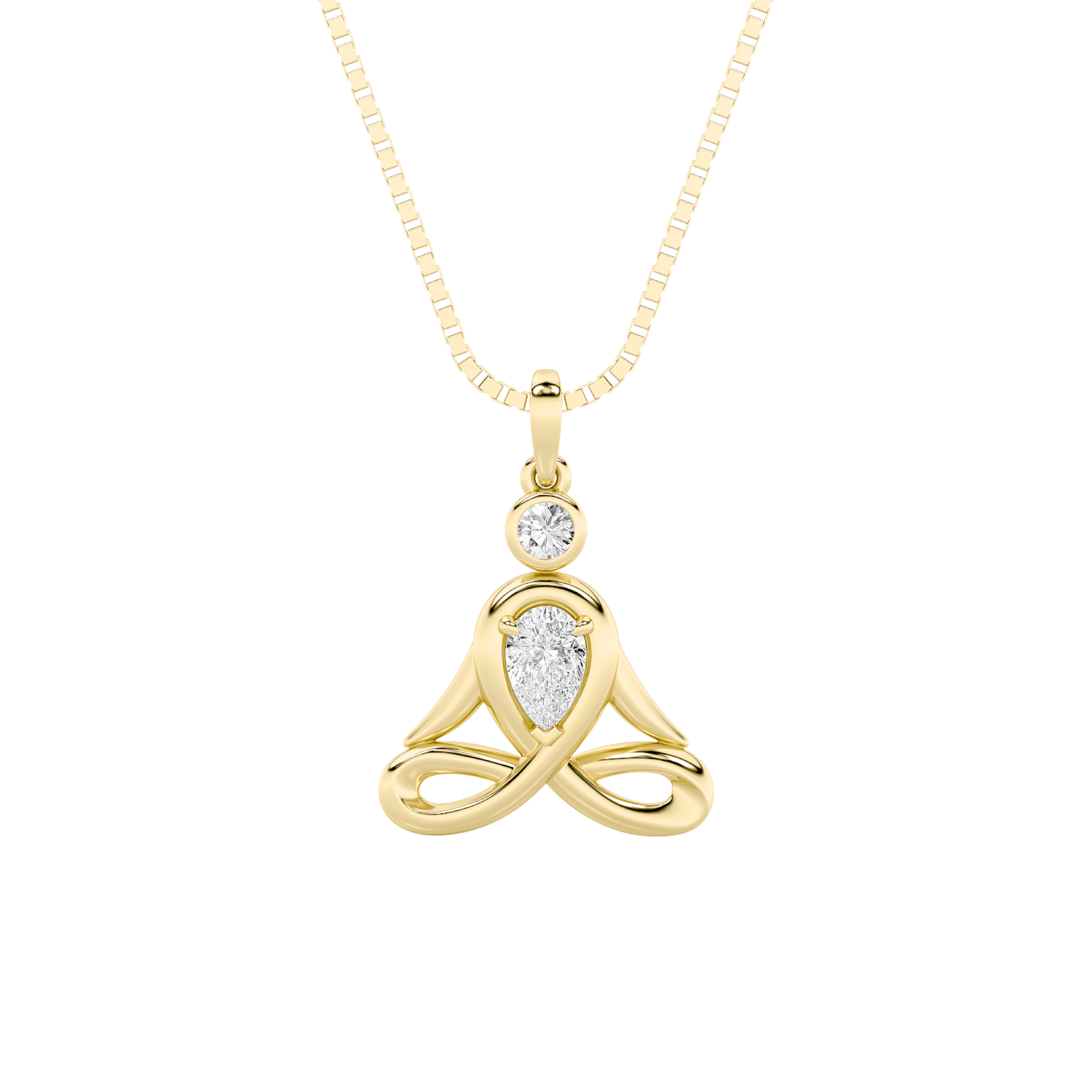14K Yellow Gold Lab Diamond Pendant 0.5ctw