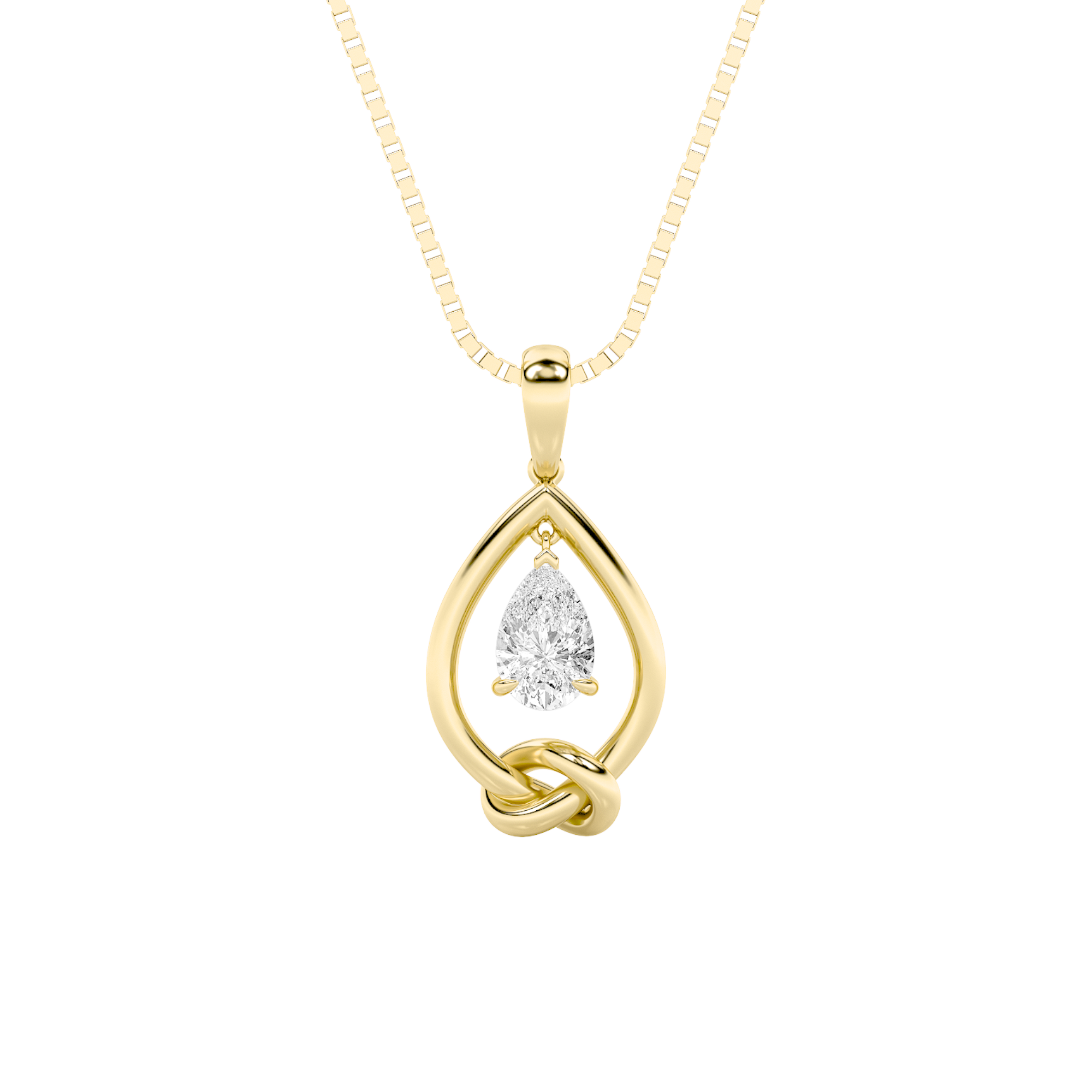 14K Yellow Gold 1ctw Lab Diamond Pendant