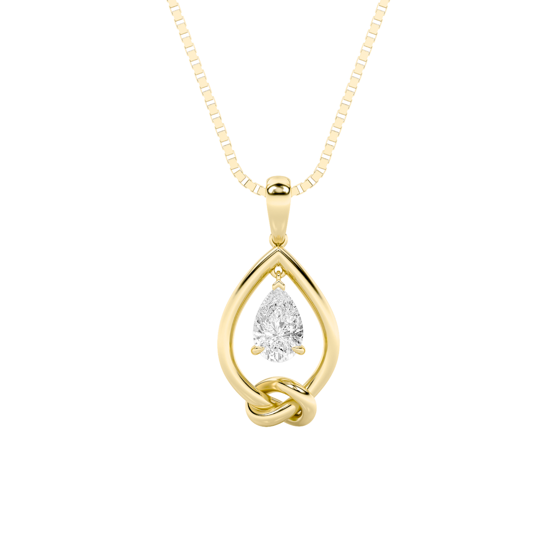 14K Yellow Gold 1ctw Lab Diamond Pendant