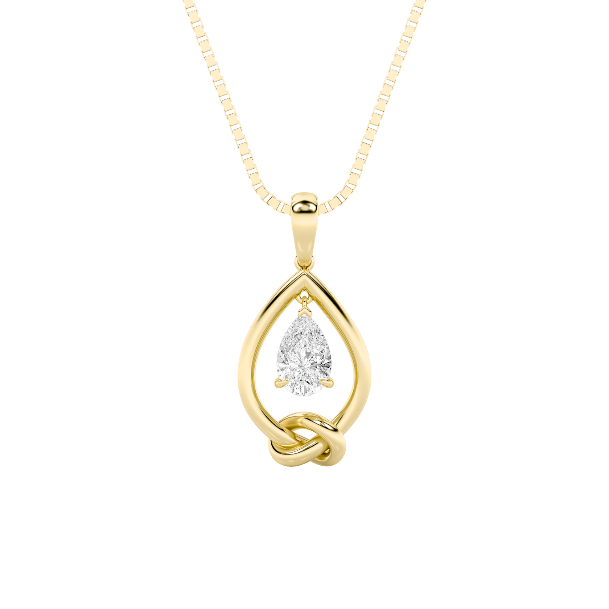 14K Yellow Gold 1ctw Lab Diamond Pendant