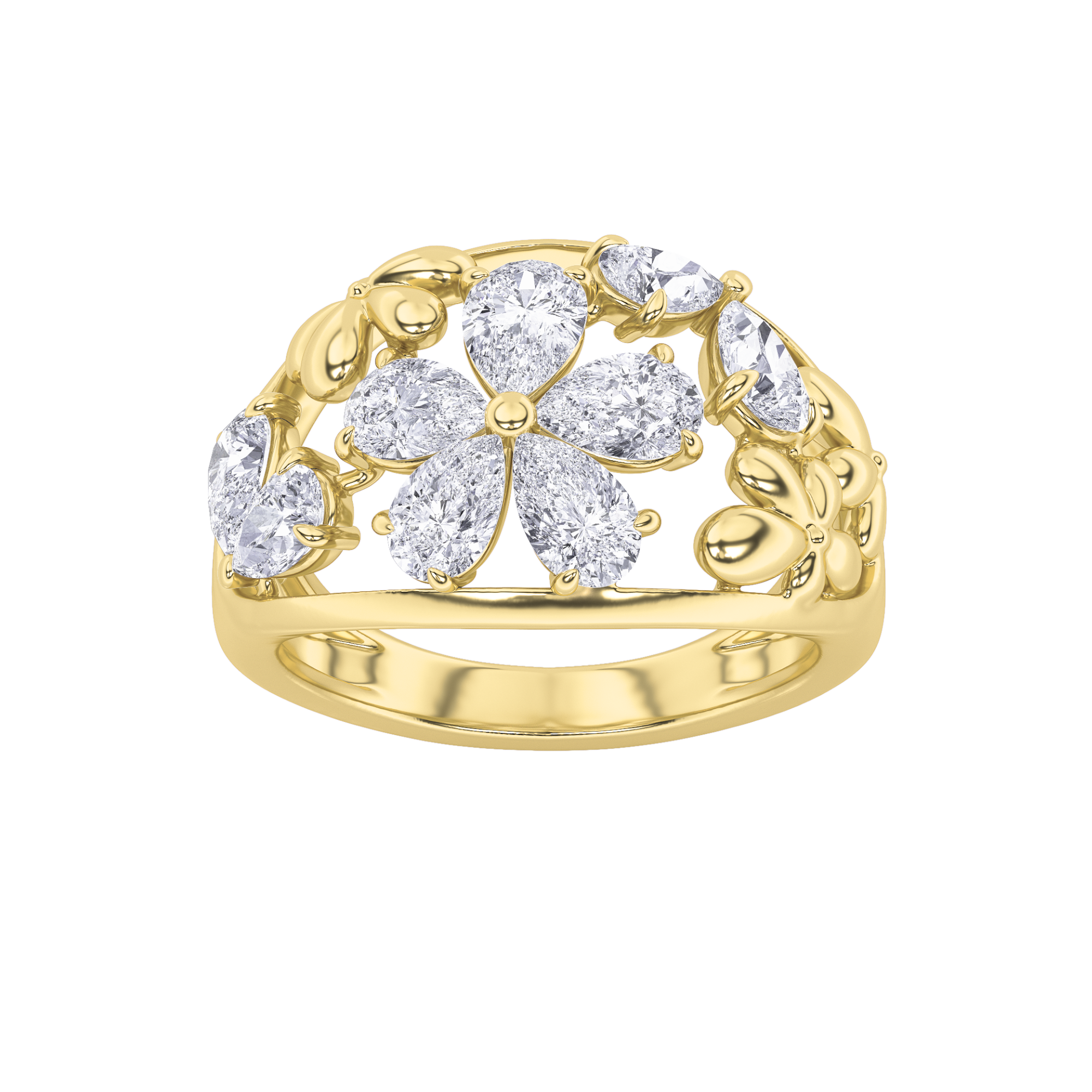 14K Yellow Gold 2.5ctw Lab Diamond Pear Ring Sz7