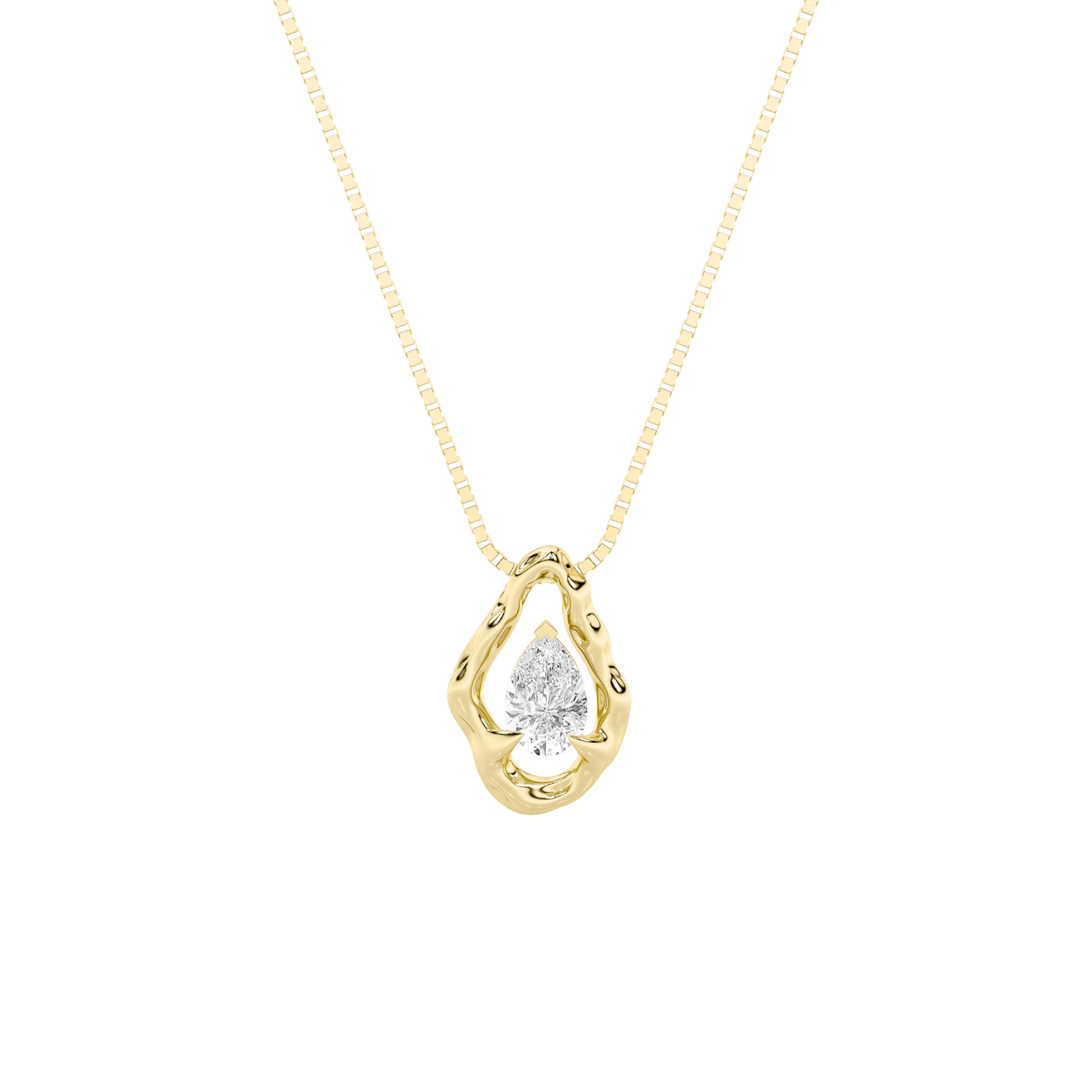 14K Yellow Gold 1ctw Lab Diamond Pendant Timeless Charm