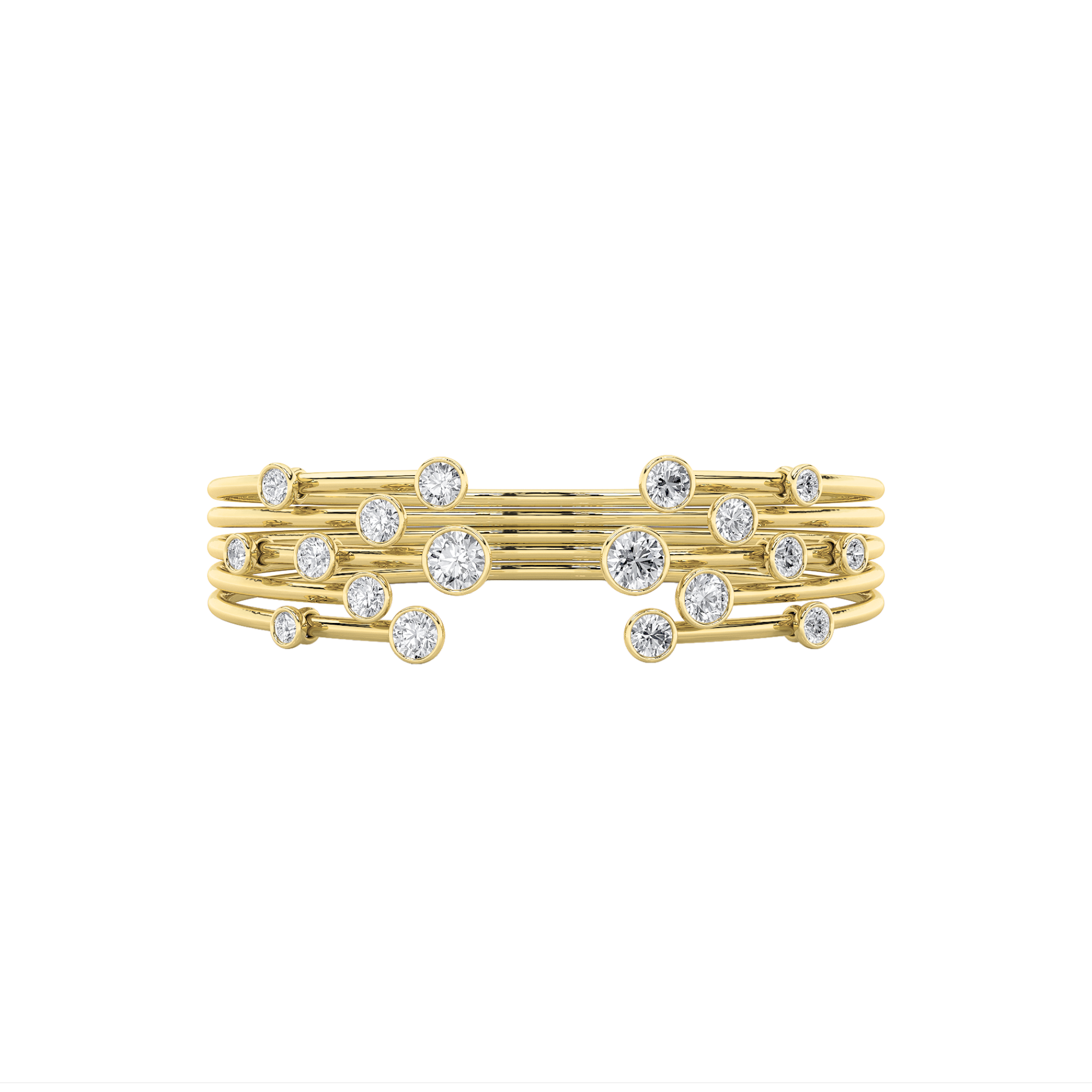 14K Yellow Gold 4ctw Lab Diamond Tennis Bracelet