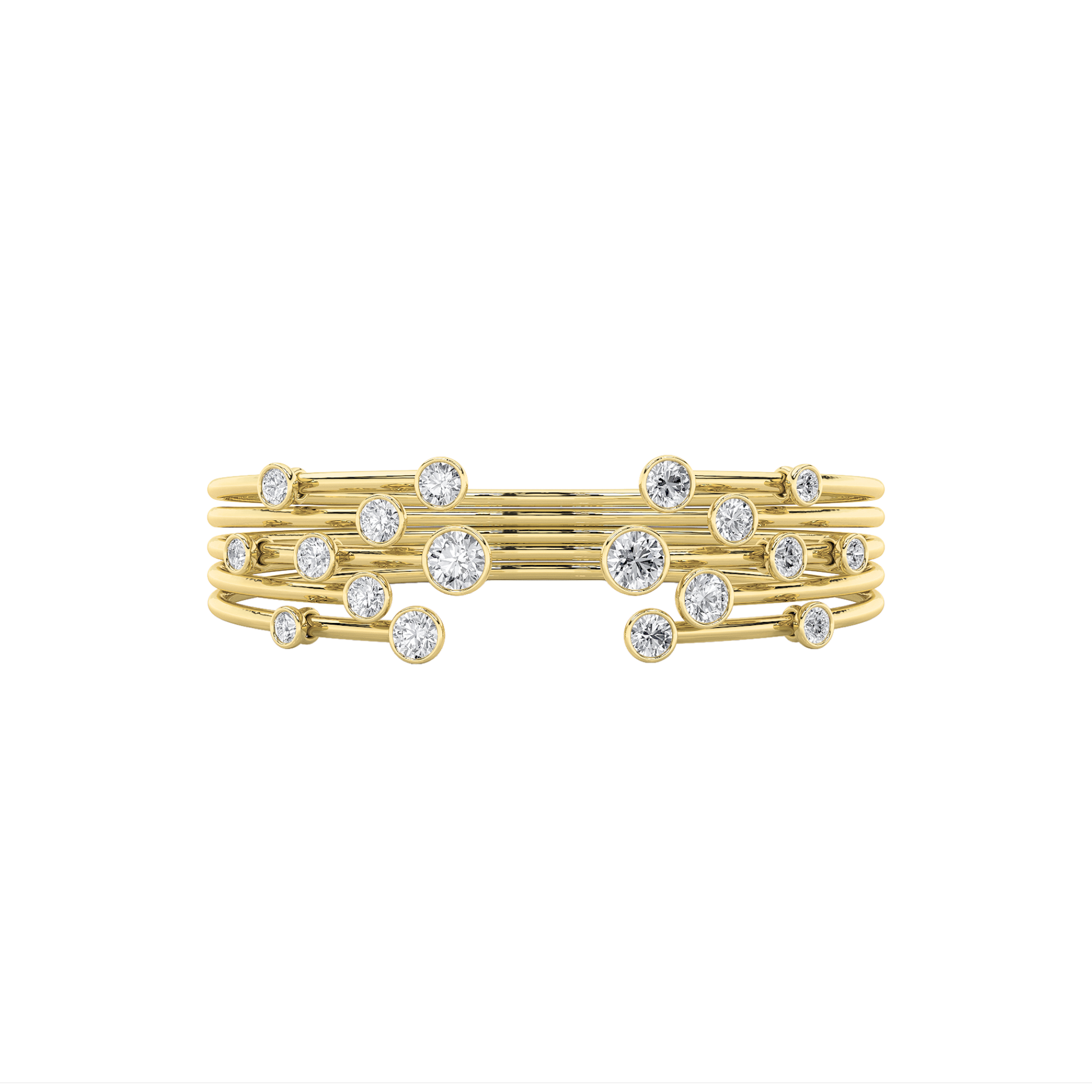 14K Yellow Gold 4ctw Lab Diamond Tennis Bracelet