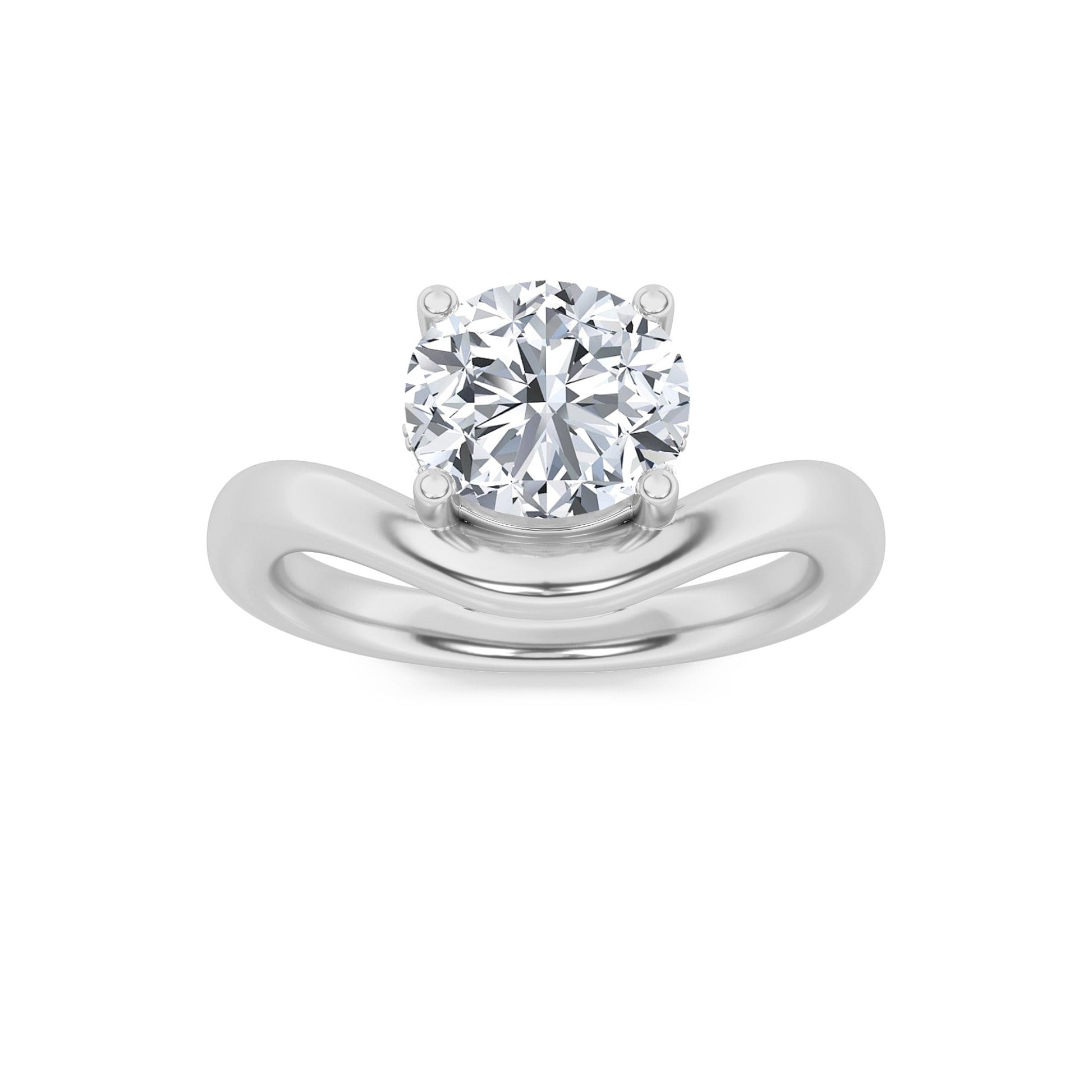 14K White Gold 2ct F/VS Lab Diamond Solitaire Ring