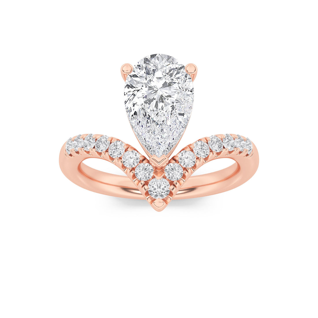 14K Rose Gold 2ctw Lab Diamond Solitaire Ring Sz 7