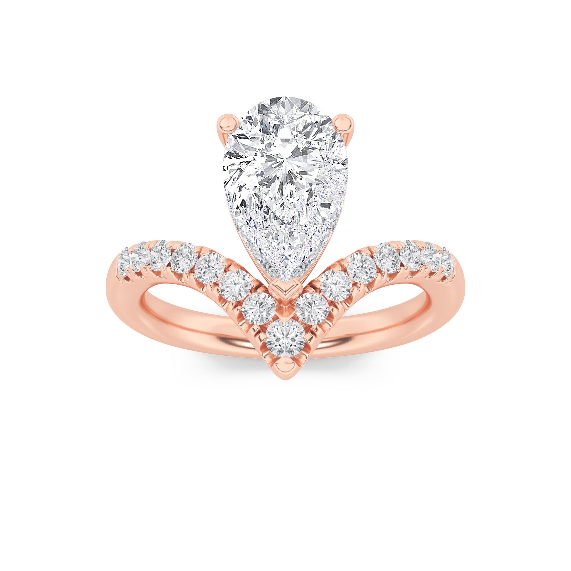 14K Rose Gold 2ctw Lab Diamond Solitaire Ring Sz 7