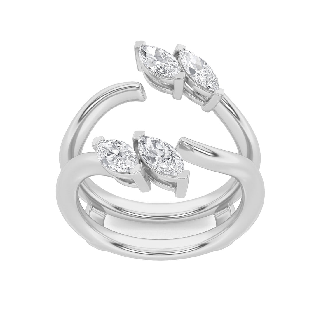 14K White Gold 1ct F+VS Lab Diamond Ring, Size 7