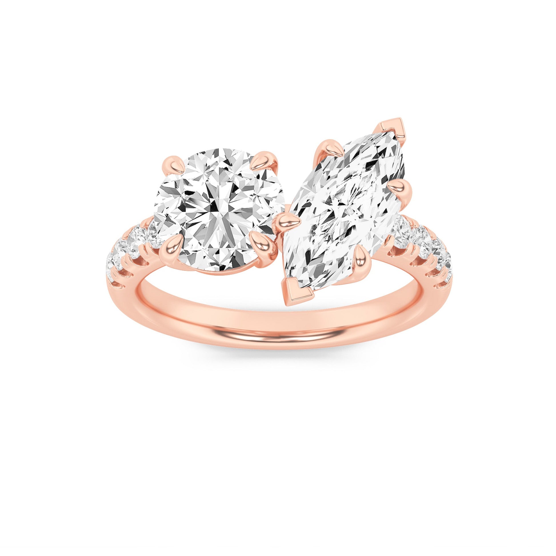 14K Rose Gold 2.9ctw Lab Diamond Cocktail Ring