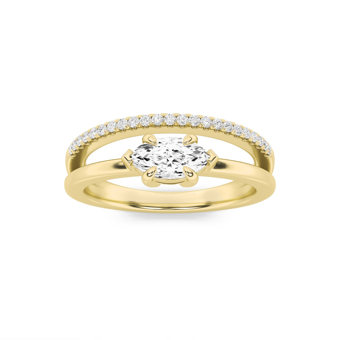 14K Yellow Gold 0.5ctw Lab Diamond Marquise Ring