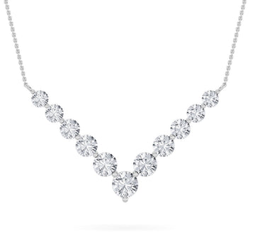 14K White Gold 5ctw Lab Diamond Pendant Necklace