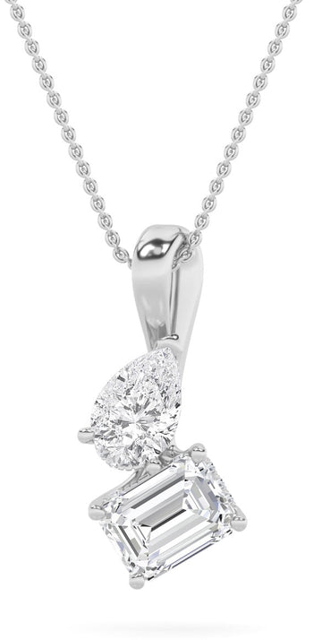 14K White Gold Lab Diamond Pendant 3ctw F VVS