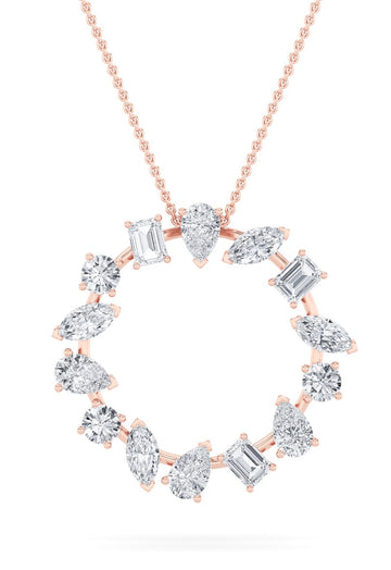 14K Rose Gold 2.8ctw F+VS Lab Diamond Pendant
