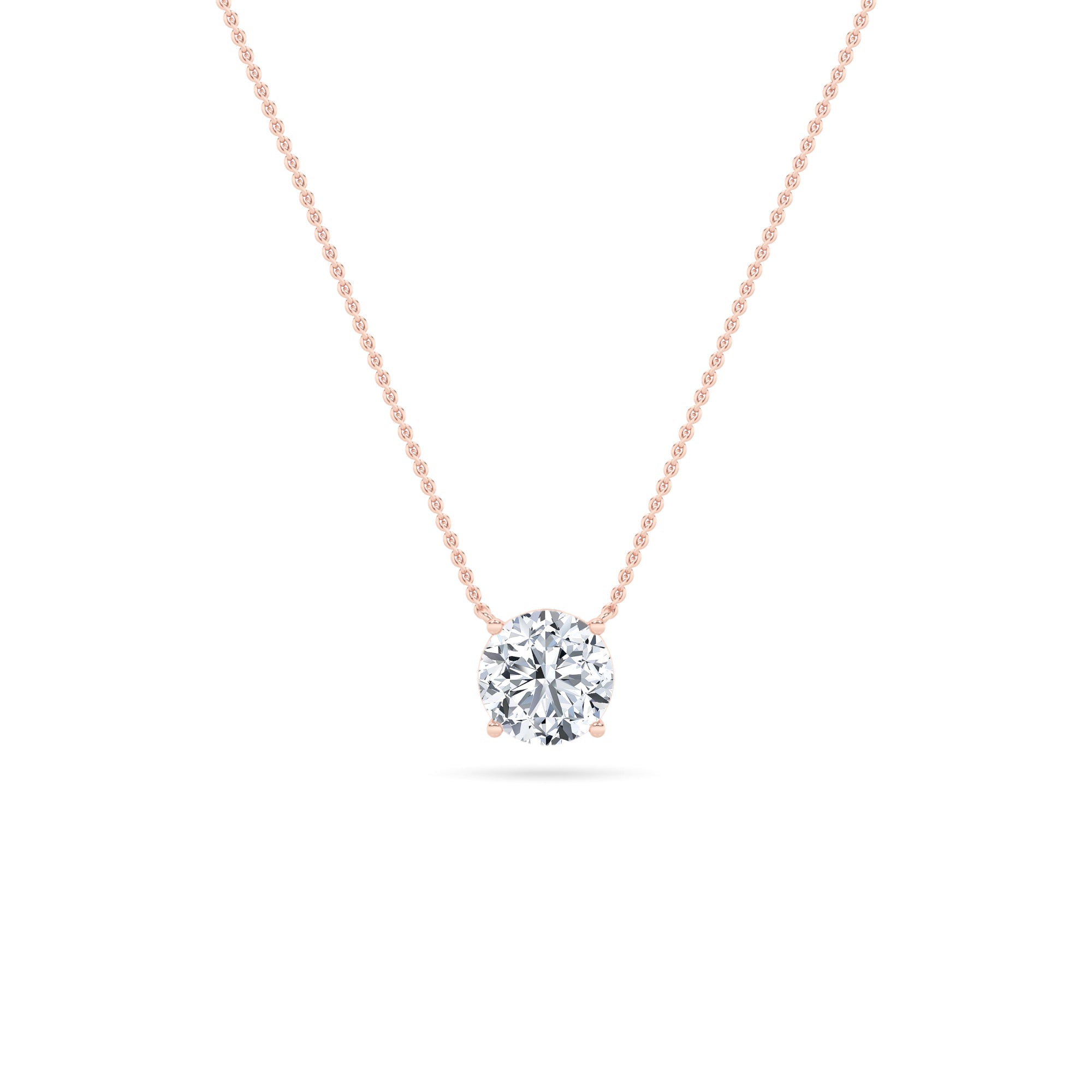 14K Rose Gold 2ctw F+VS+ Lab Diamond Pendant